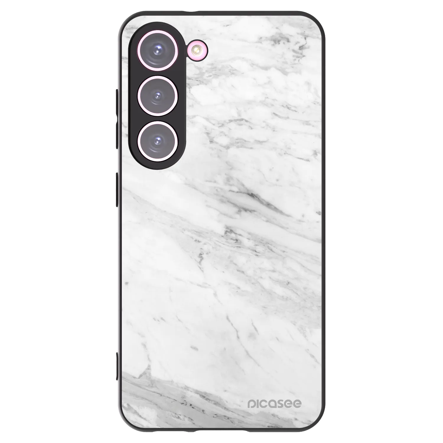 Picasee fekete szilikon tok az alábbi mobiltelefonokra Samsung Galaxy S23 5G - White marble