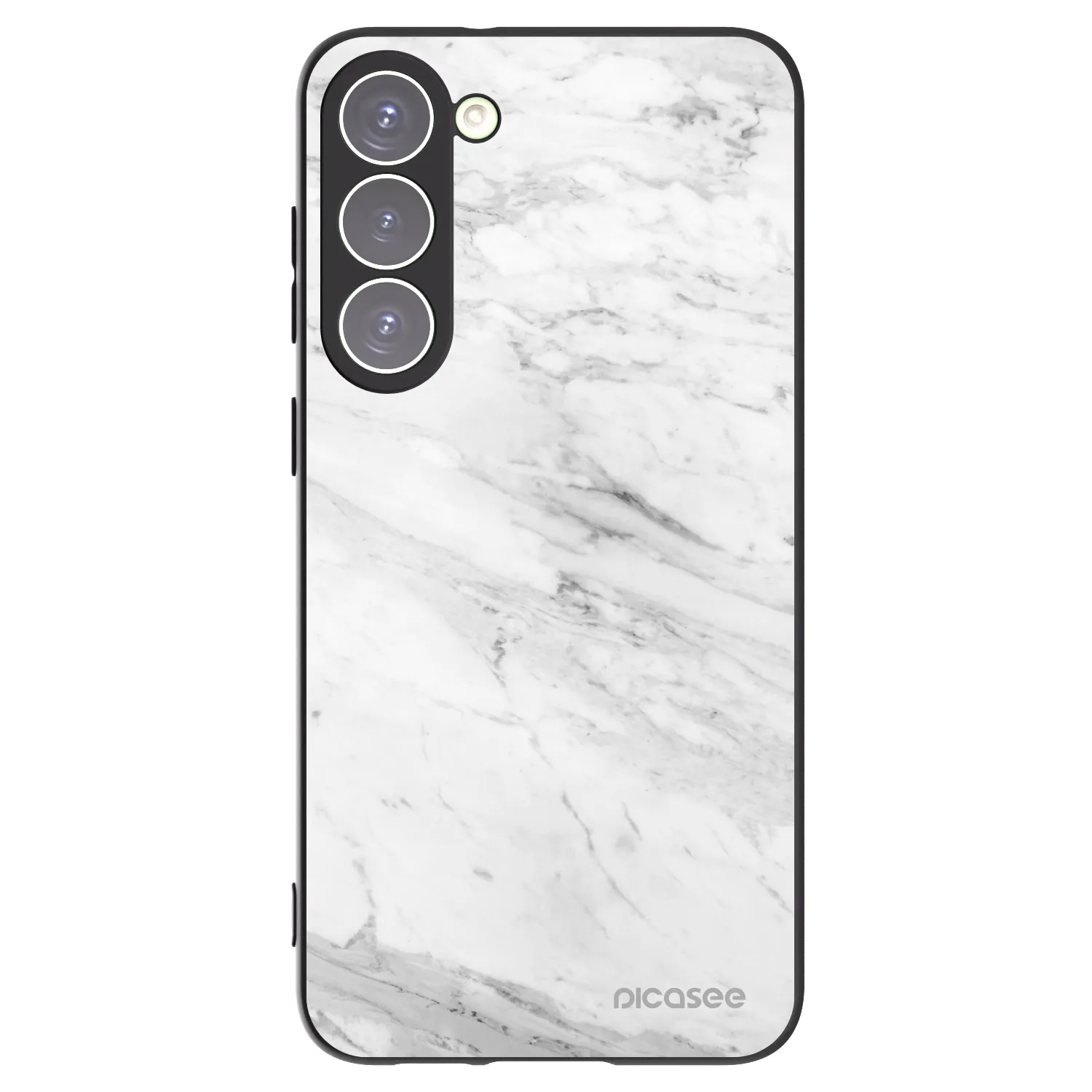 Picasee fekete szilikon tok az alábbi mobiltelefonokra Samsung Galaxy S23+ 5G - White marble