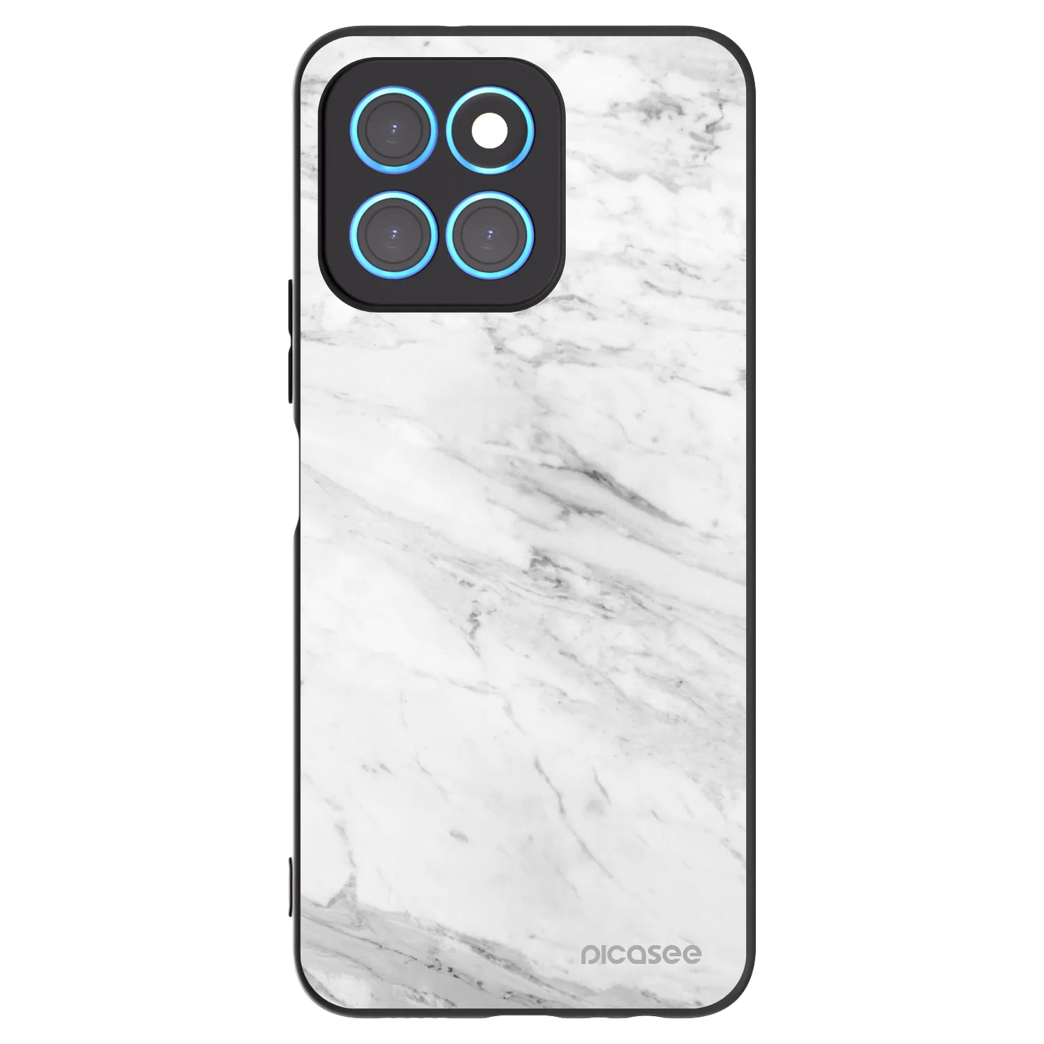 Picasee fekete szilikon tok az alábbi mobiltelefonokra Honor X6 - White marble