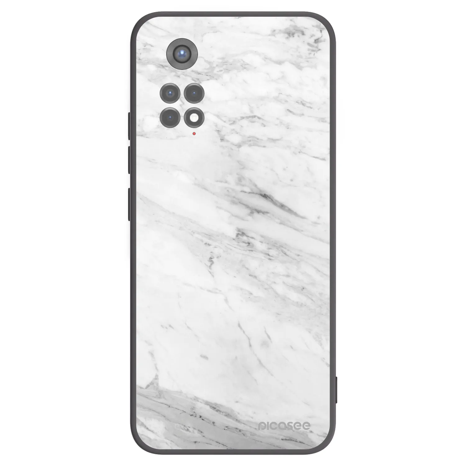 Picasee fekete szilikon tok az alábbi mobiltelefonokra Xiaomi Redmi Note 11S 5G - White marble