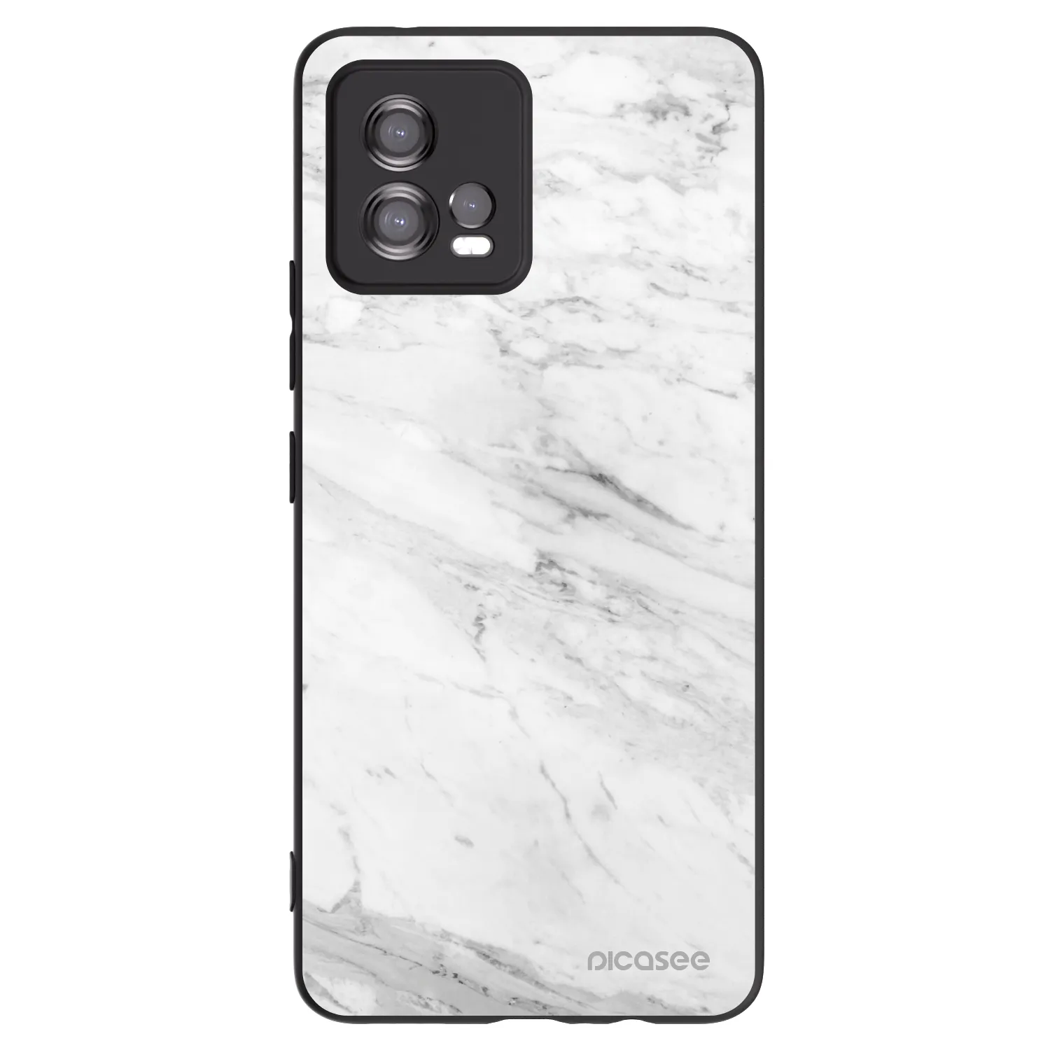 Picasee fekete szilikon tok az alábbi mobiltelefonokra Motorola Moto G72 - White marble