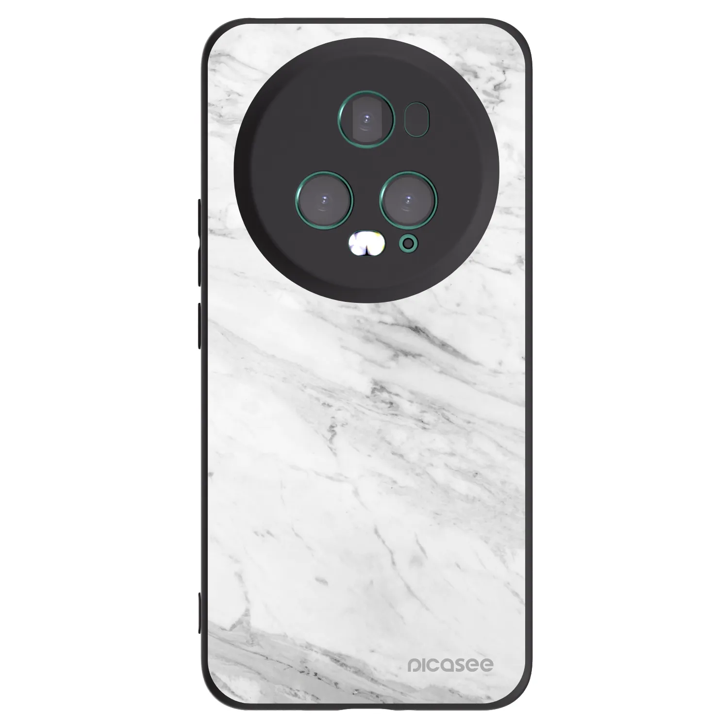 Picasee fekete szilikon tok az alábbi mobiltelefonokra Honor Magic5 Pro - White marble