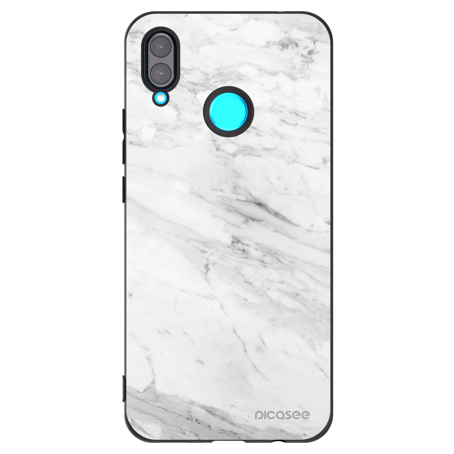 Picasee fekete szilikon tok az alábbi mobiltelefonokra Huawei Nova 3i - White marble