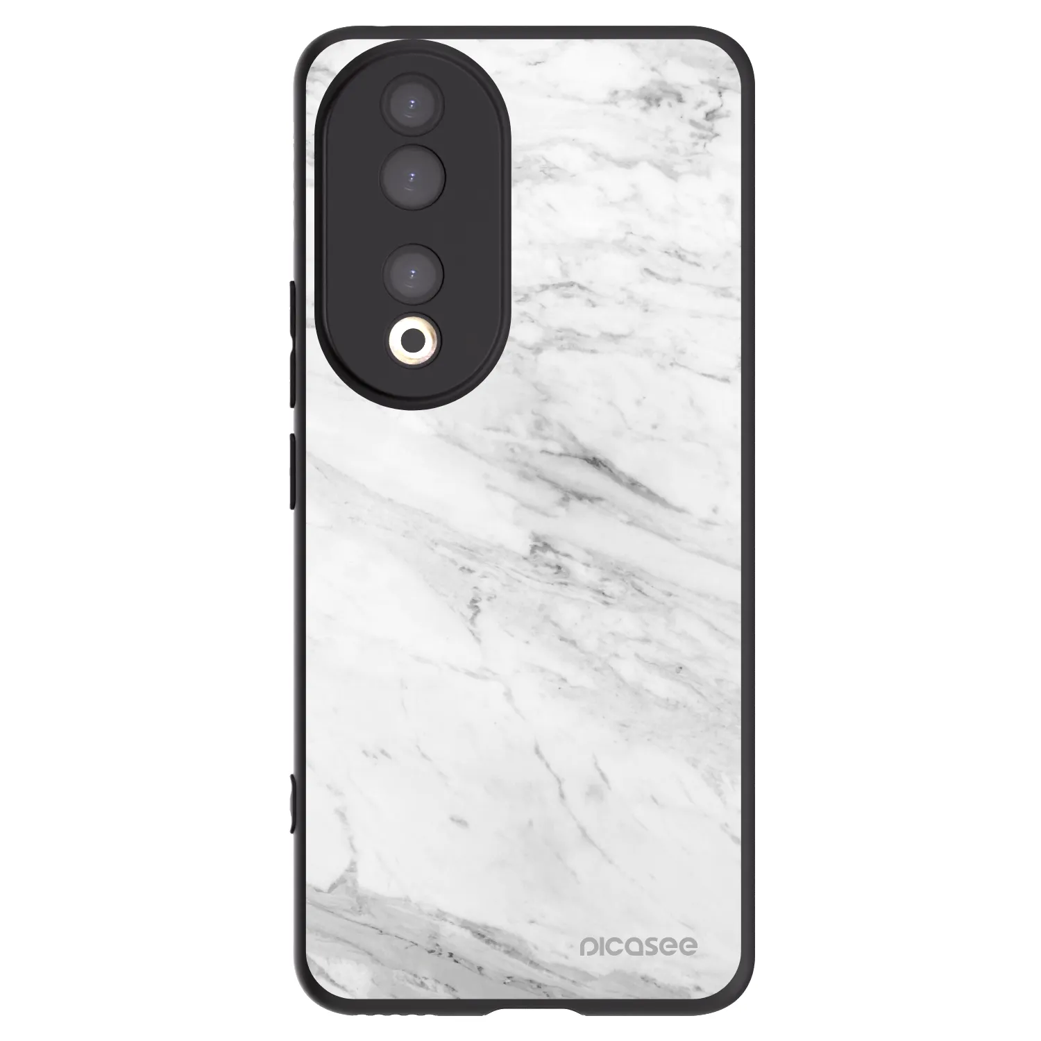 Picasee fekete szilikon tok az alábbi mobiltelefonokra Honor 90 5G - White marble