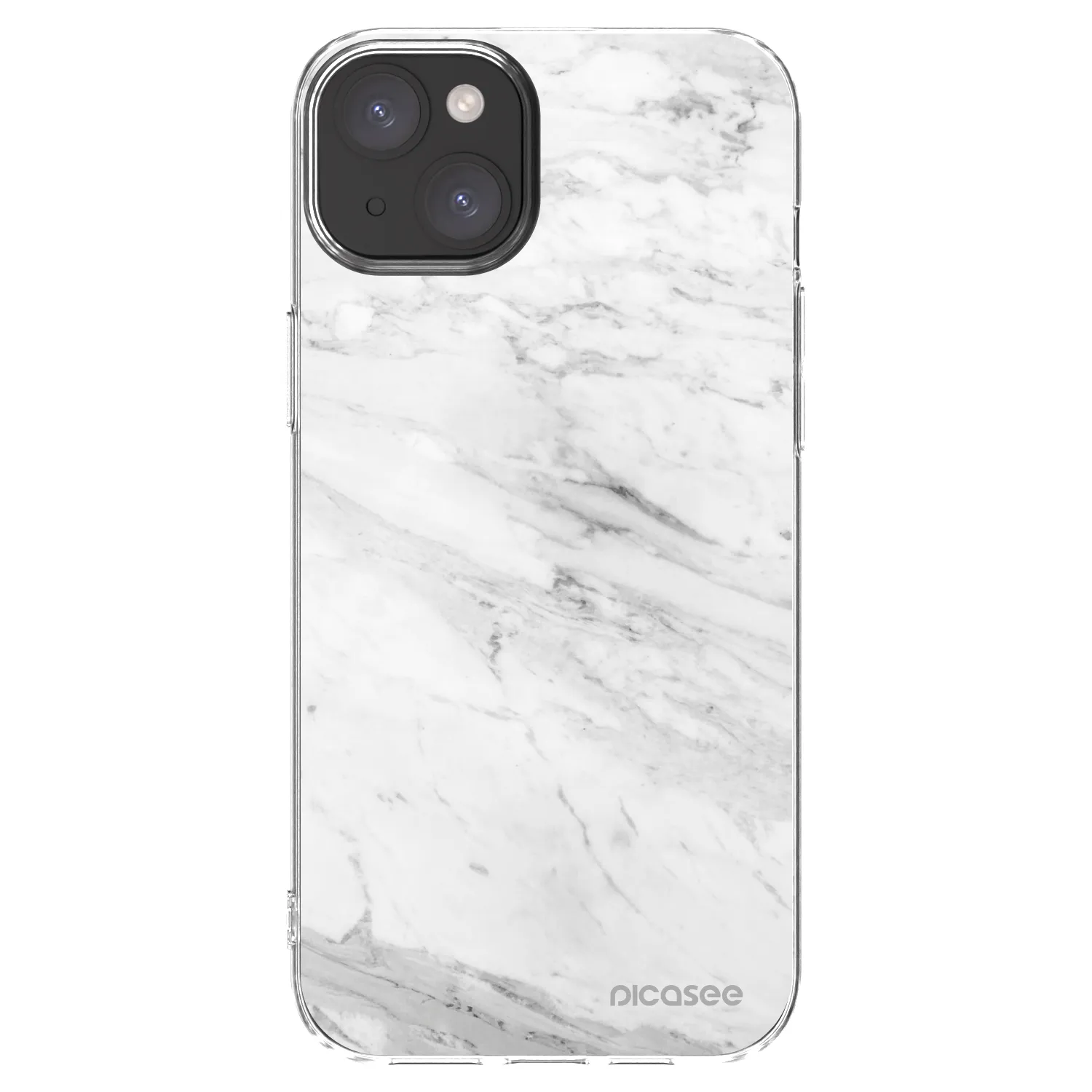 Picasee átlátszó szilikon tok az alábbi mobiltelefonokra Apple iPhone 15 Plus - White marble