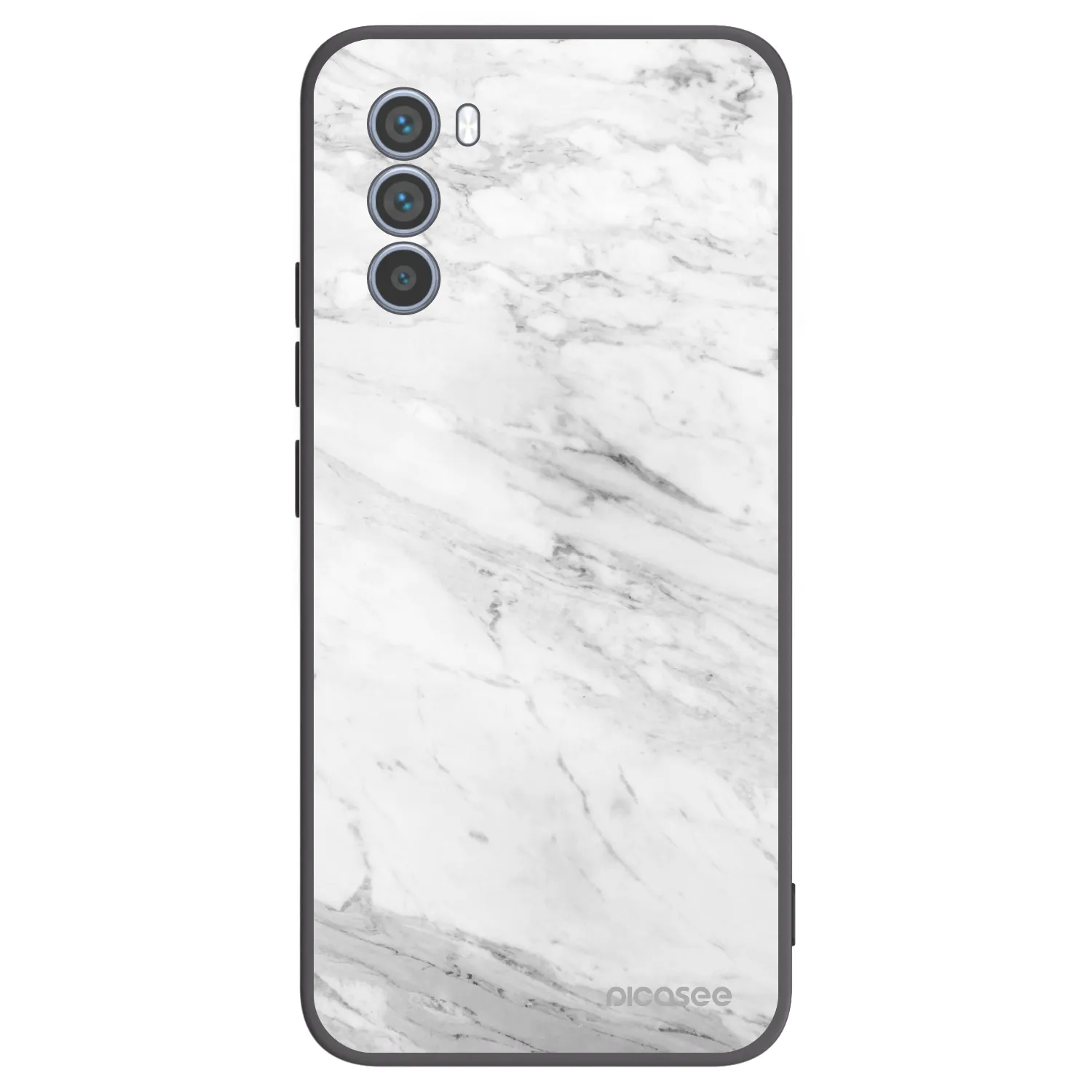 Picasee fekete szilikon tok az alábbi mobiltelefonokra Motorola Moto G62 - White marble