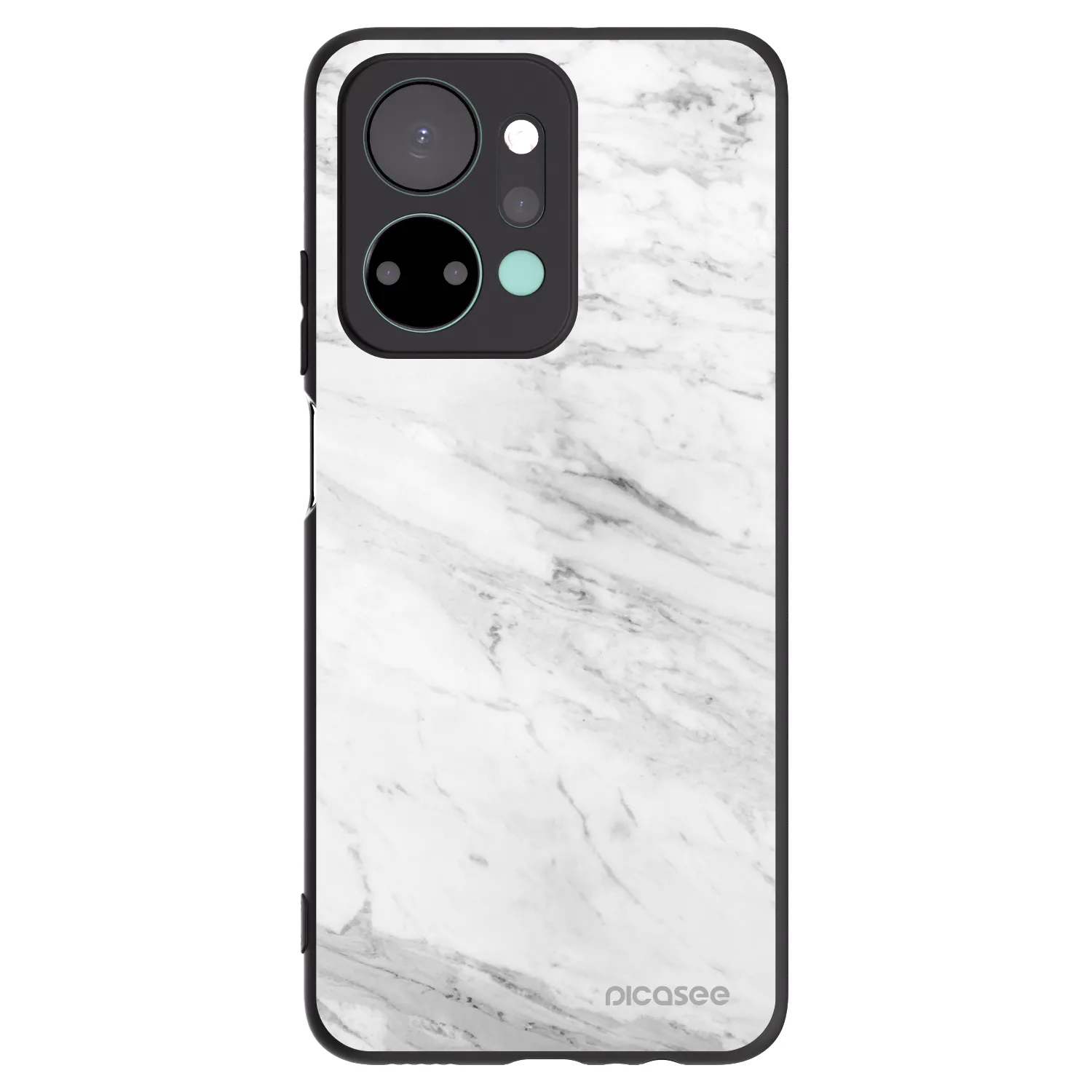 Picasee fekete szilikon tok az alábbi mobiltelefonokra Honor X7a - White marble