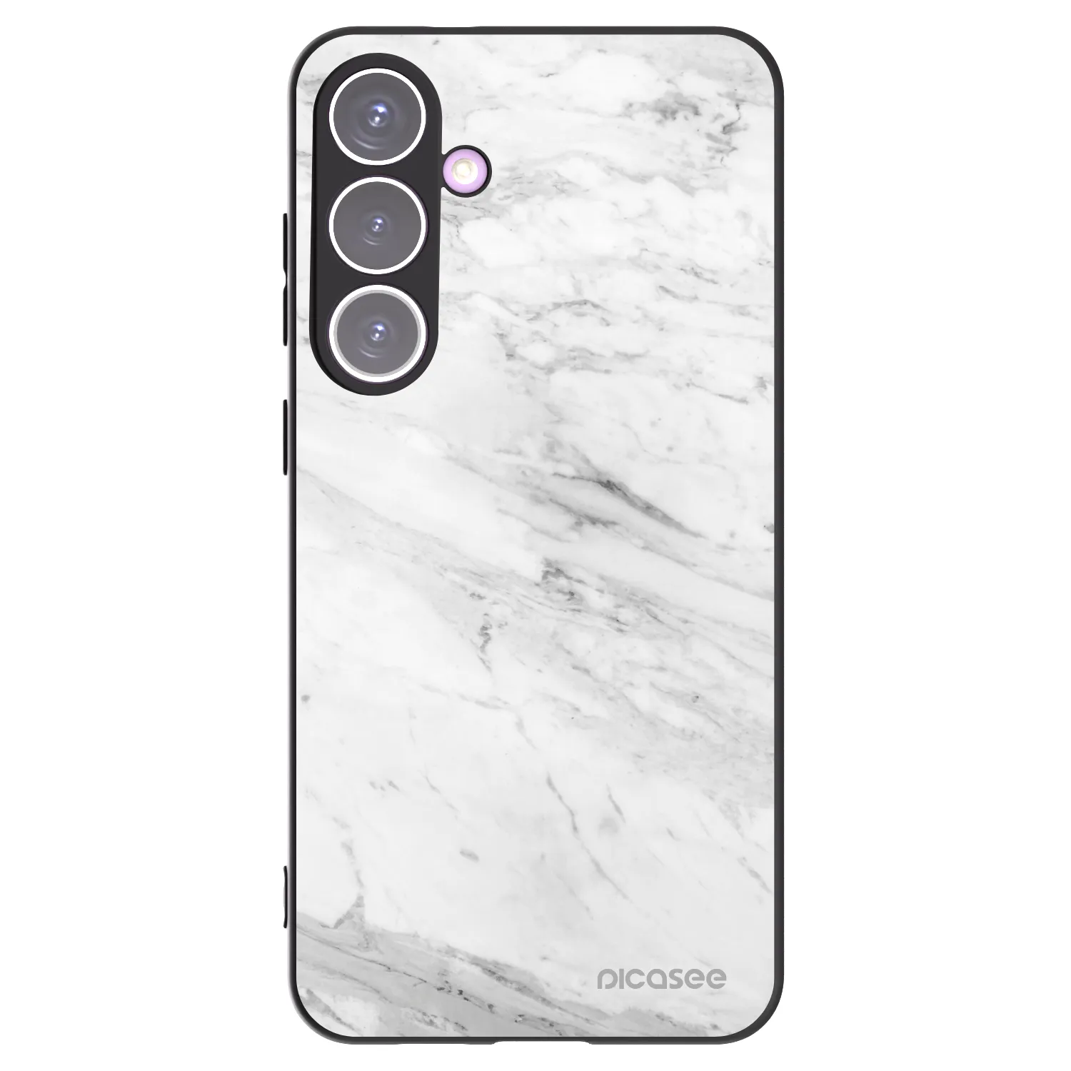 Picasee fekete szilikon tok az alábbi mobiltelefonokra Samsung Galaxy S24+ S926B 5G - White marble