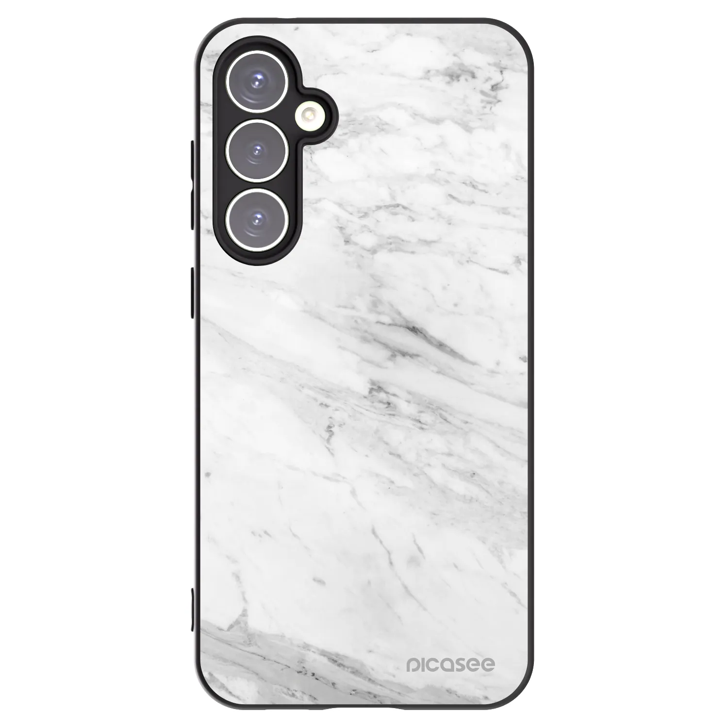 Picasee fekete szilikon tok az alábbi mobiltelefonokra Samsung Galaxy S23 FE S711B - White marble