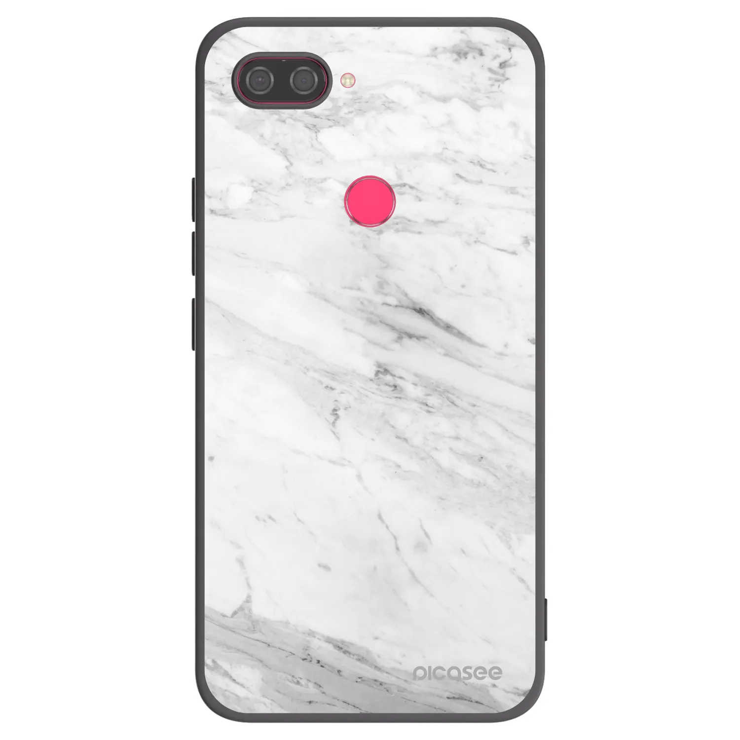 Picasee fekete szilikon tok az alábbi mobiltelefonokra Xiaomi Mi 8 Lite - White marble