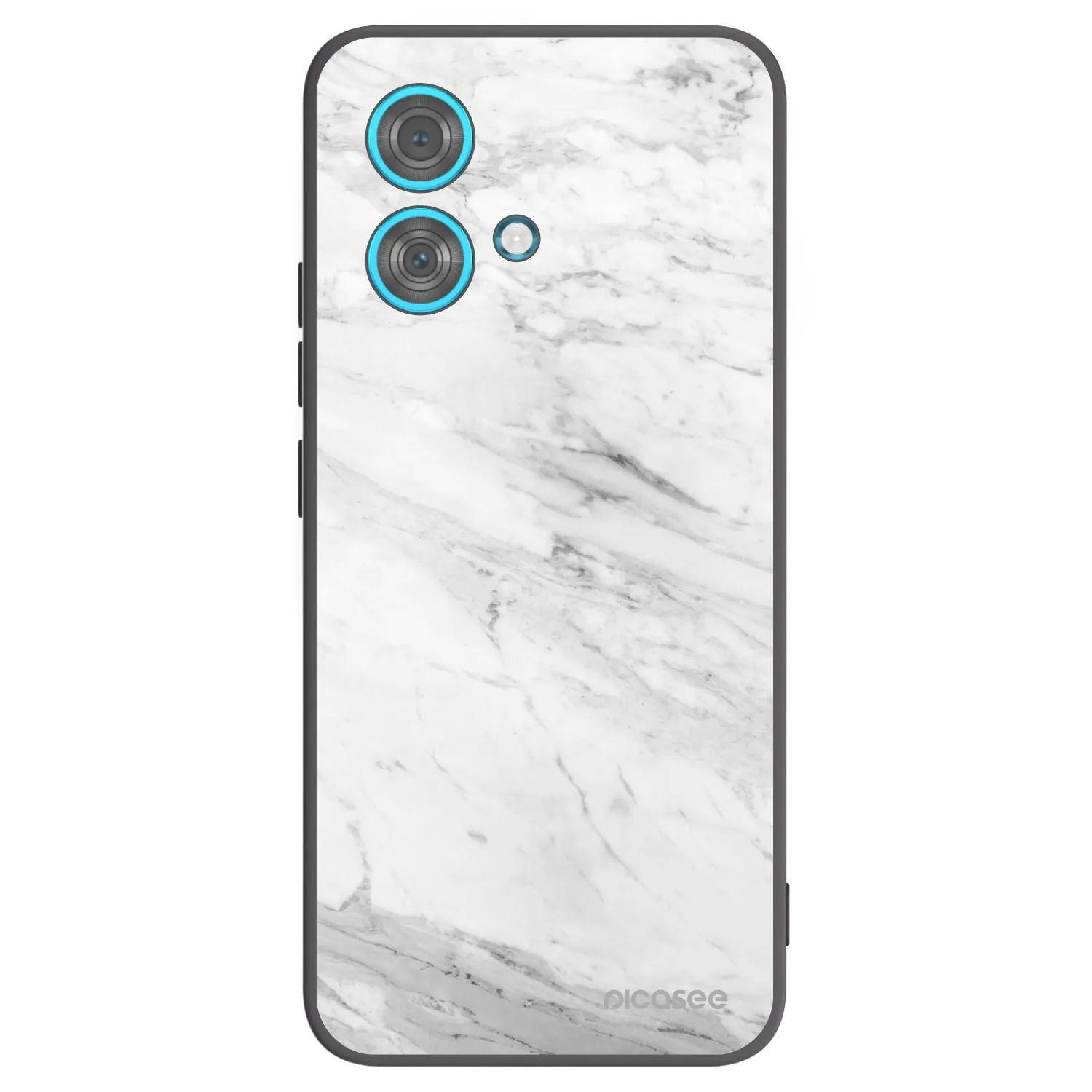 Picasee fekete szilikon tok az alábbi mobiltelefonokra Motorola Edge 40 Neo - White marble