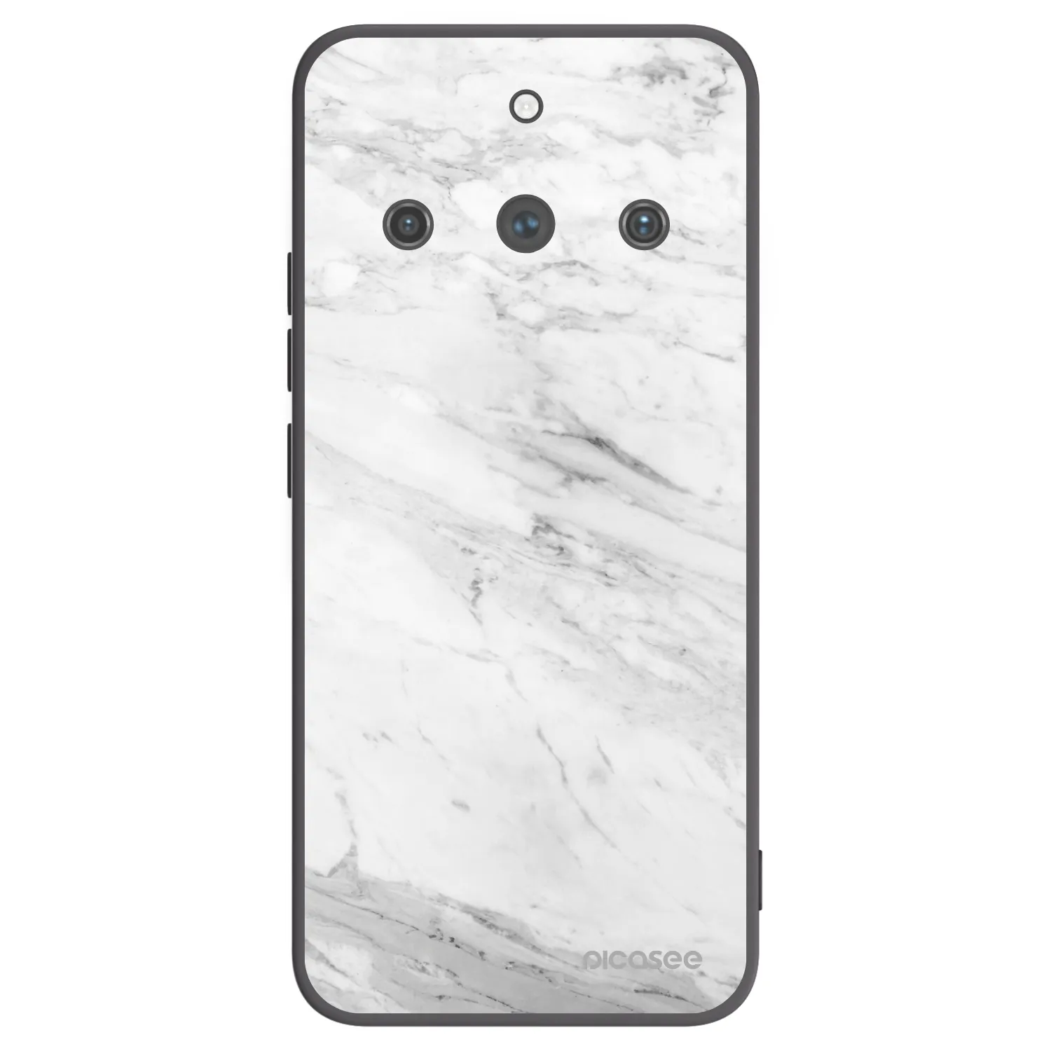 Picasee fekete szilikon tok az alábbi mobiltelefonokra Realme 11 Pro+ - White marble