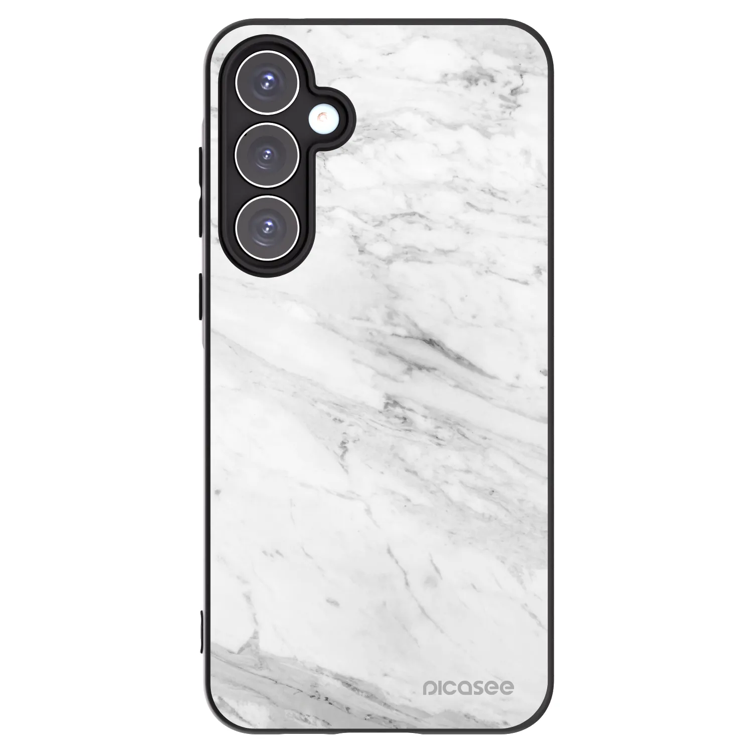 Picasee fekete szilikon tok az alábbi mobiltelefonokra Samsung Galaxy A55 5G A556B - White marble