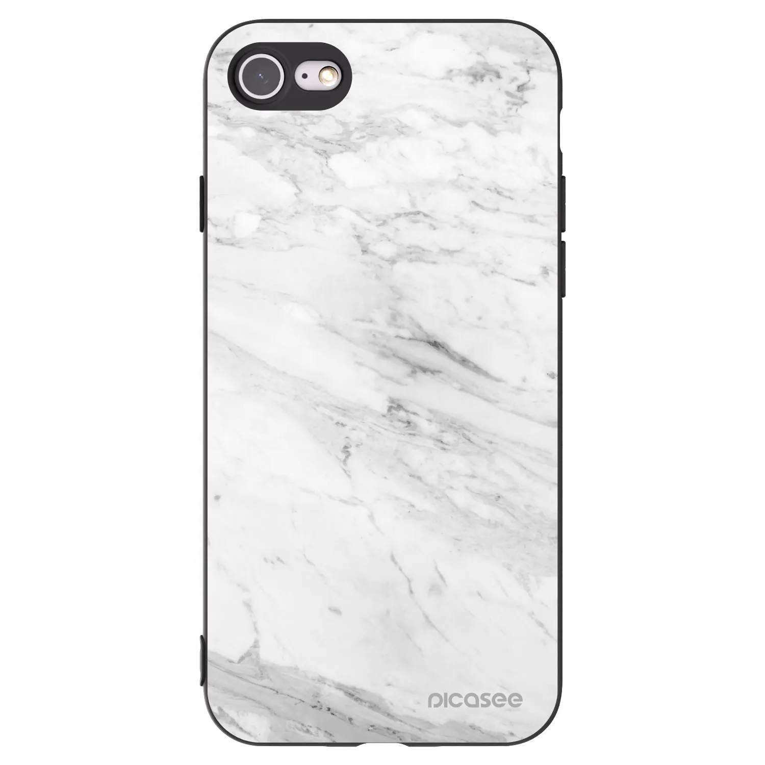 Picasee fekete szilikon tok az alábbi mobiltelefonokra Apple iPhone 8 - White marble