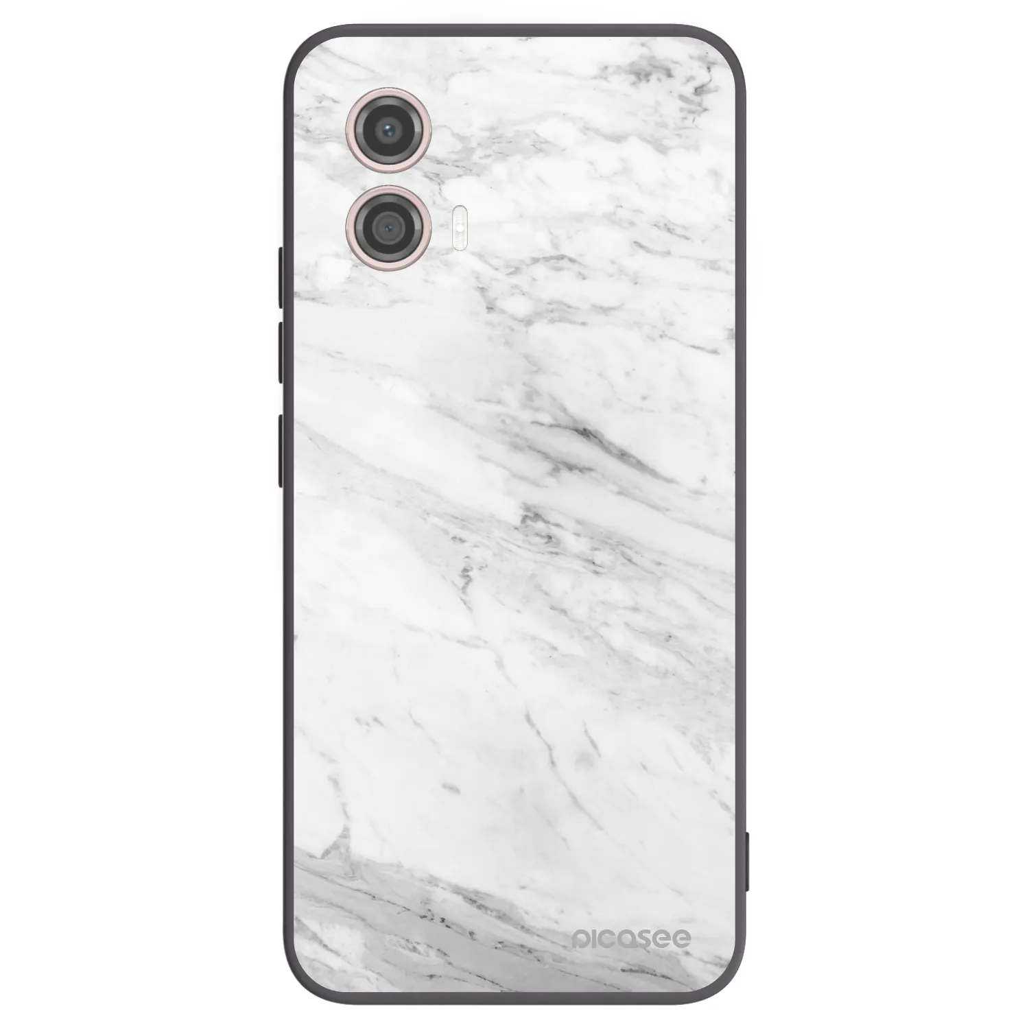Picasee fekete szilikon tok az alábbi mobiltelefonokra Motorola Moto G53 5G - White marble