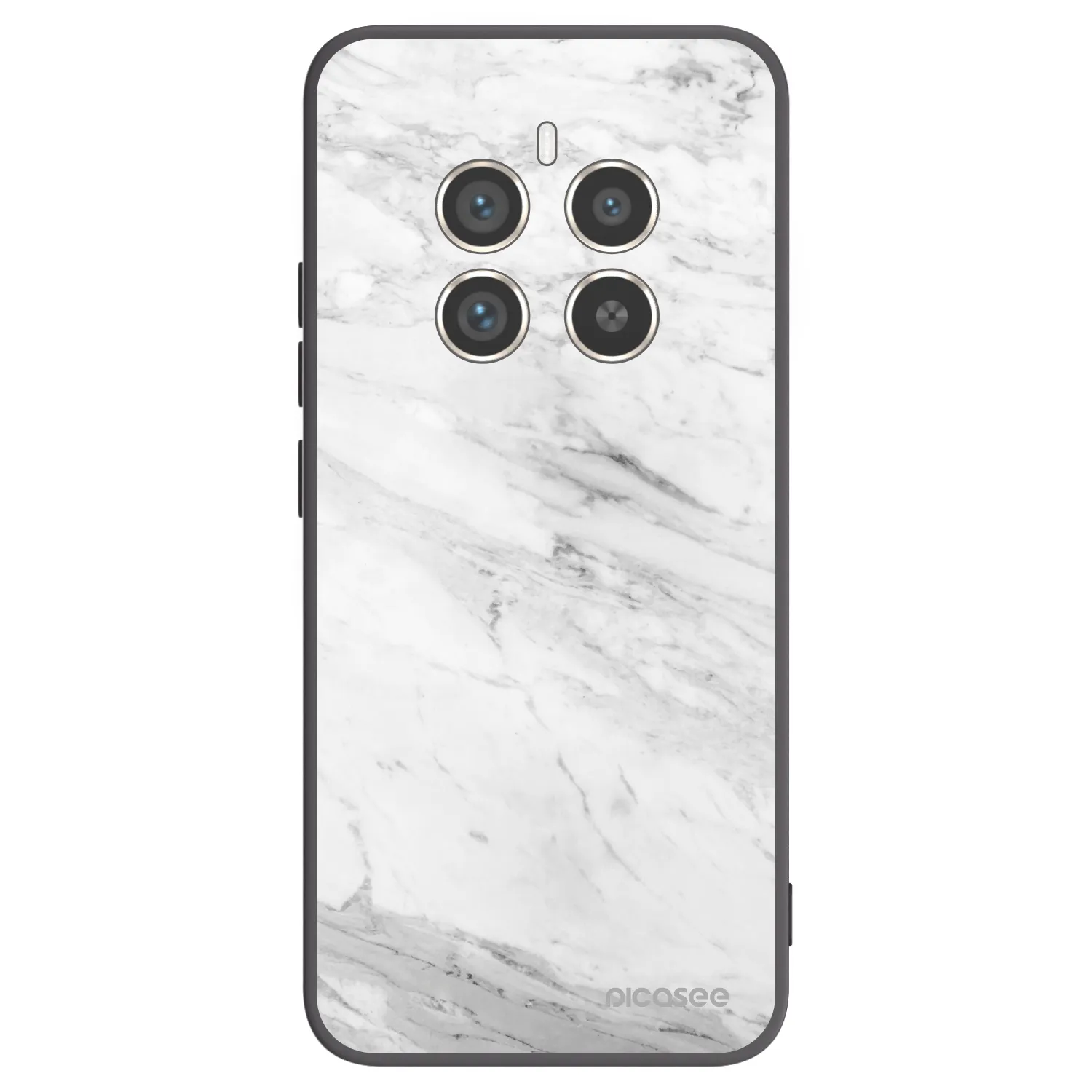 Picasee fekete szilikon tok az alábbi mobiltelefonokra Realme 12 Pro 5G - White marble