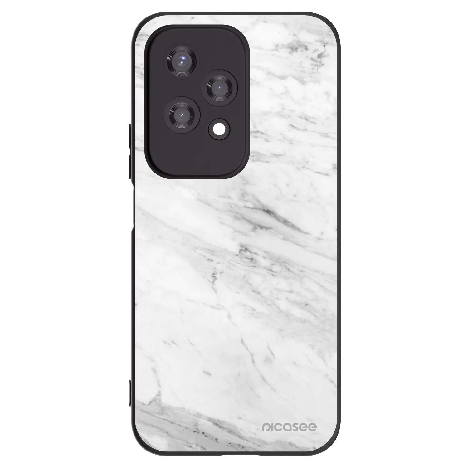 Picasee fekete szilikon tok az alábbi mobiltelefonokra Honor 200 Lite - White marble