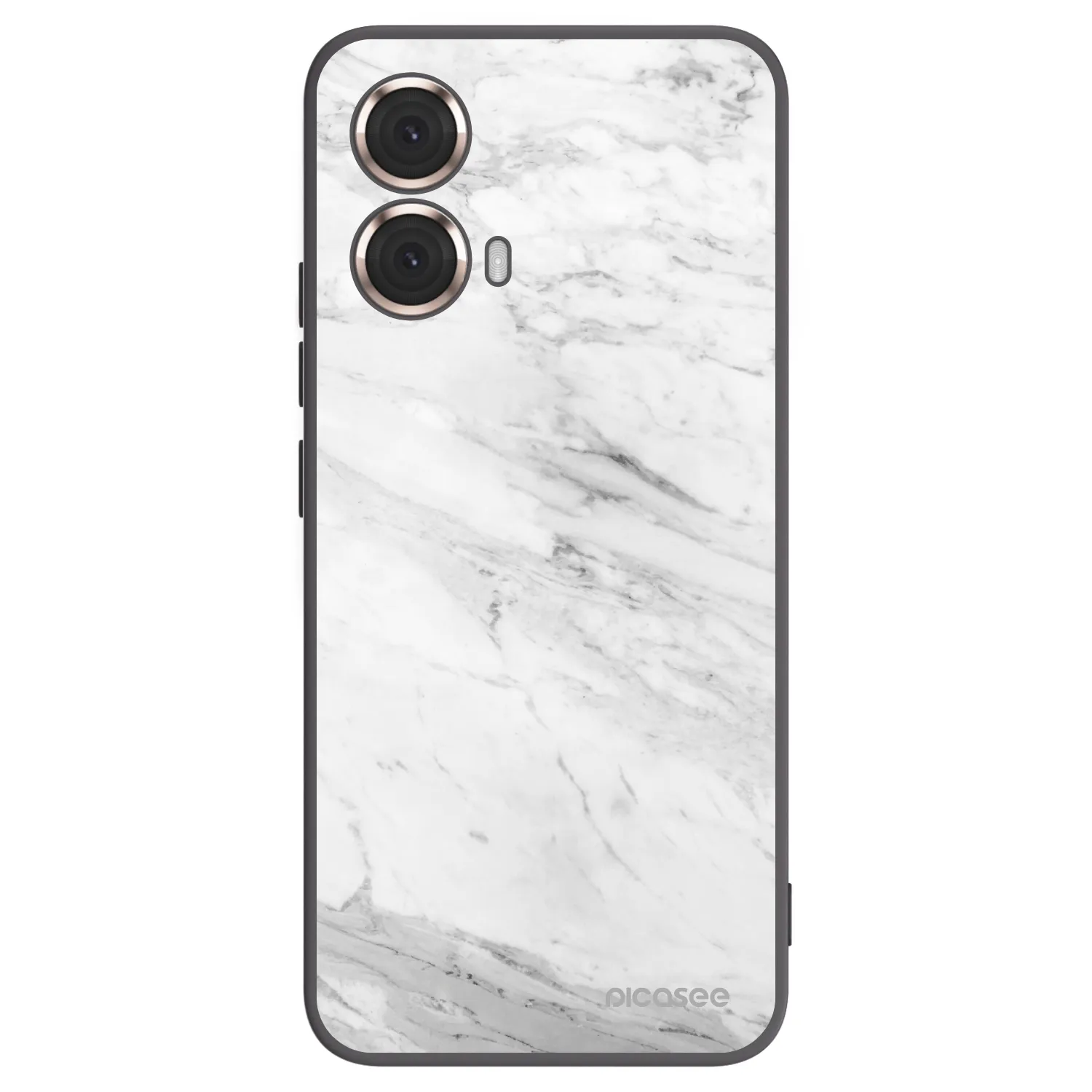 Picasee fekete szilikon tok az alábbi mobiltelefonokra Motorola Moto G85 - White marble