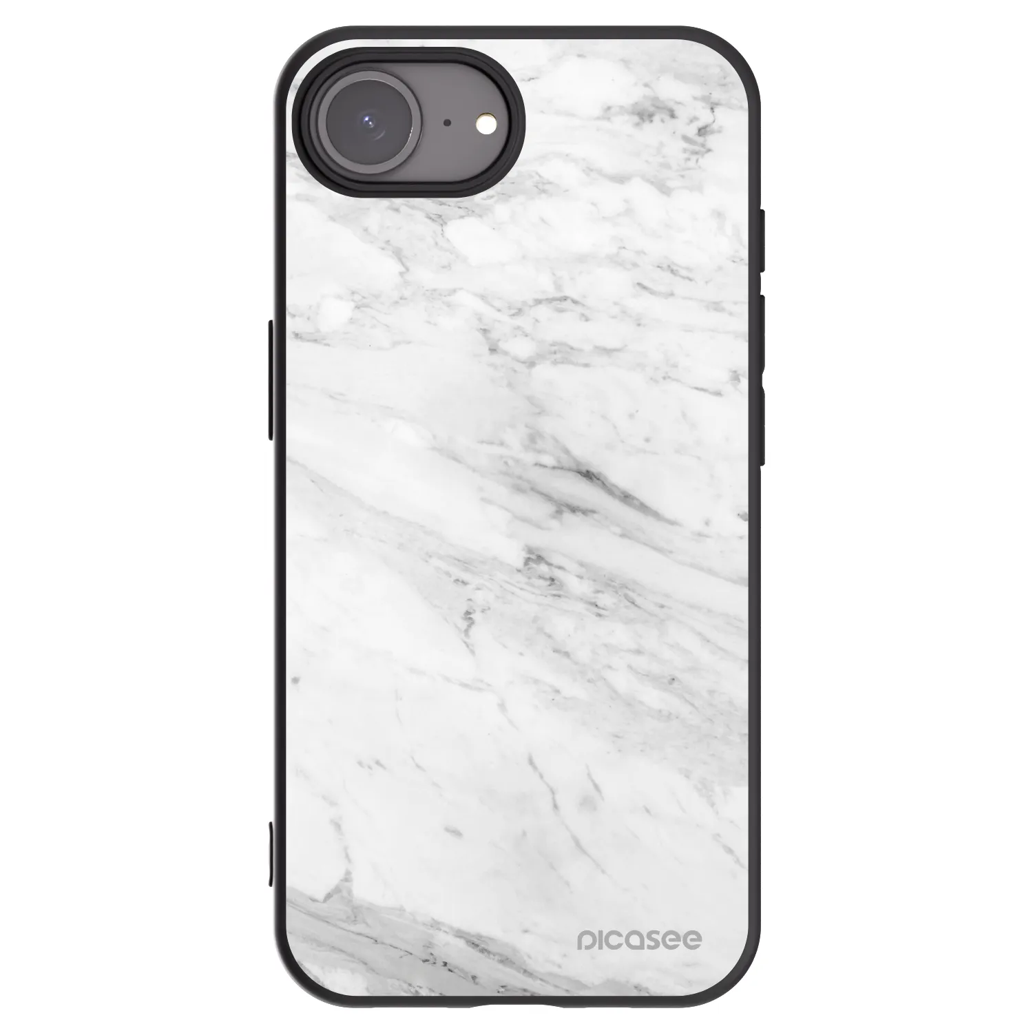 Picasee fekete szilikon tok az alábbi mobiltelefonokra Apple iPhone 16e - White marble