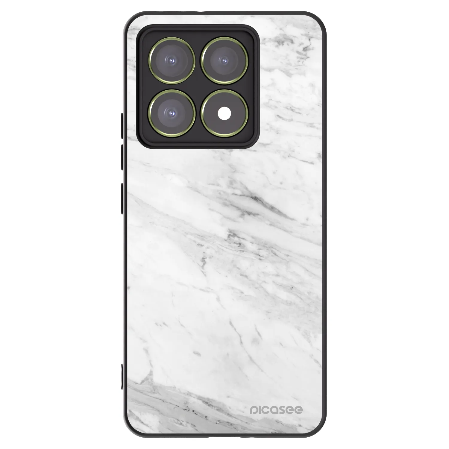 Picasee fekete szilikon tok az alábbi mobiltelefonokra Xiaomi 14T - White marble