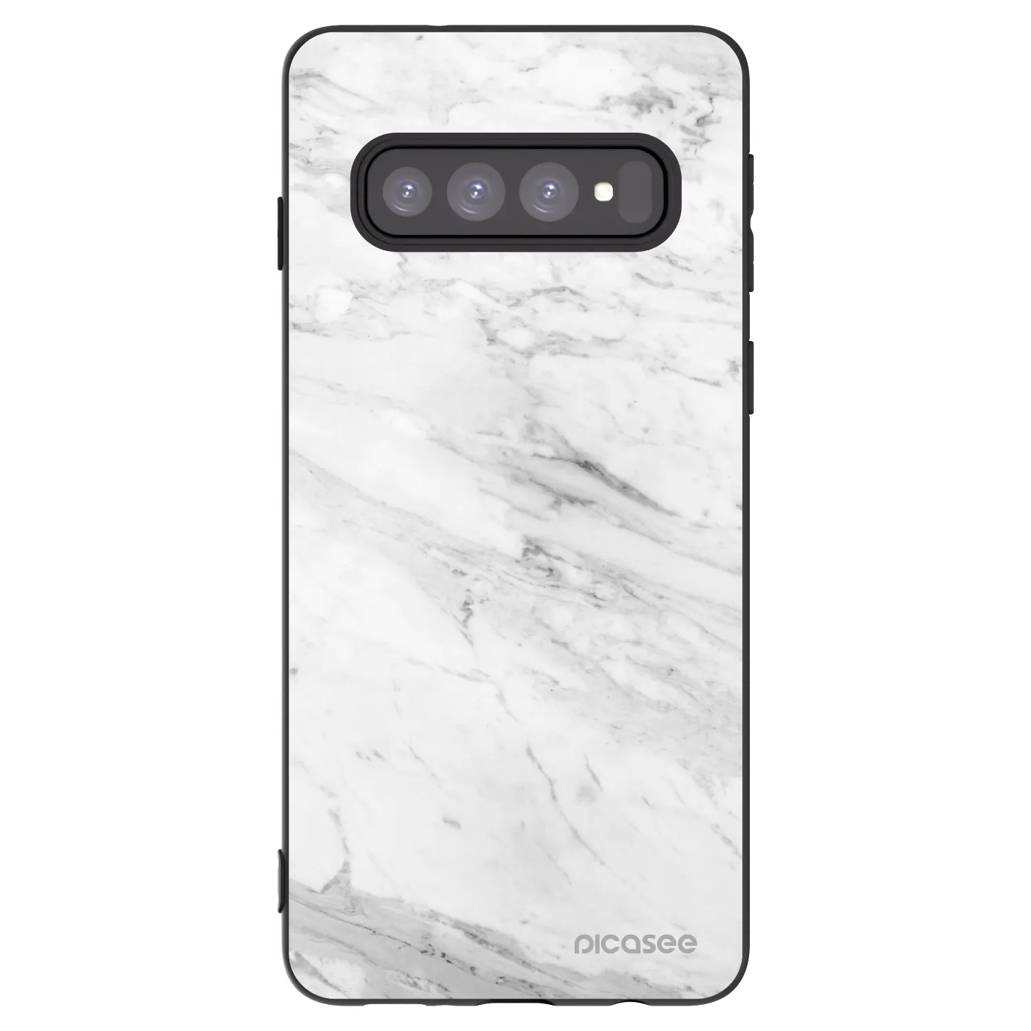 Picasee fekete szilikon tok az alábbi mobiltelefonokra Samsung Galaxy S10 G973 - White marble