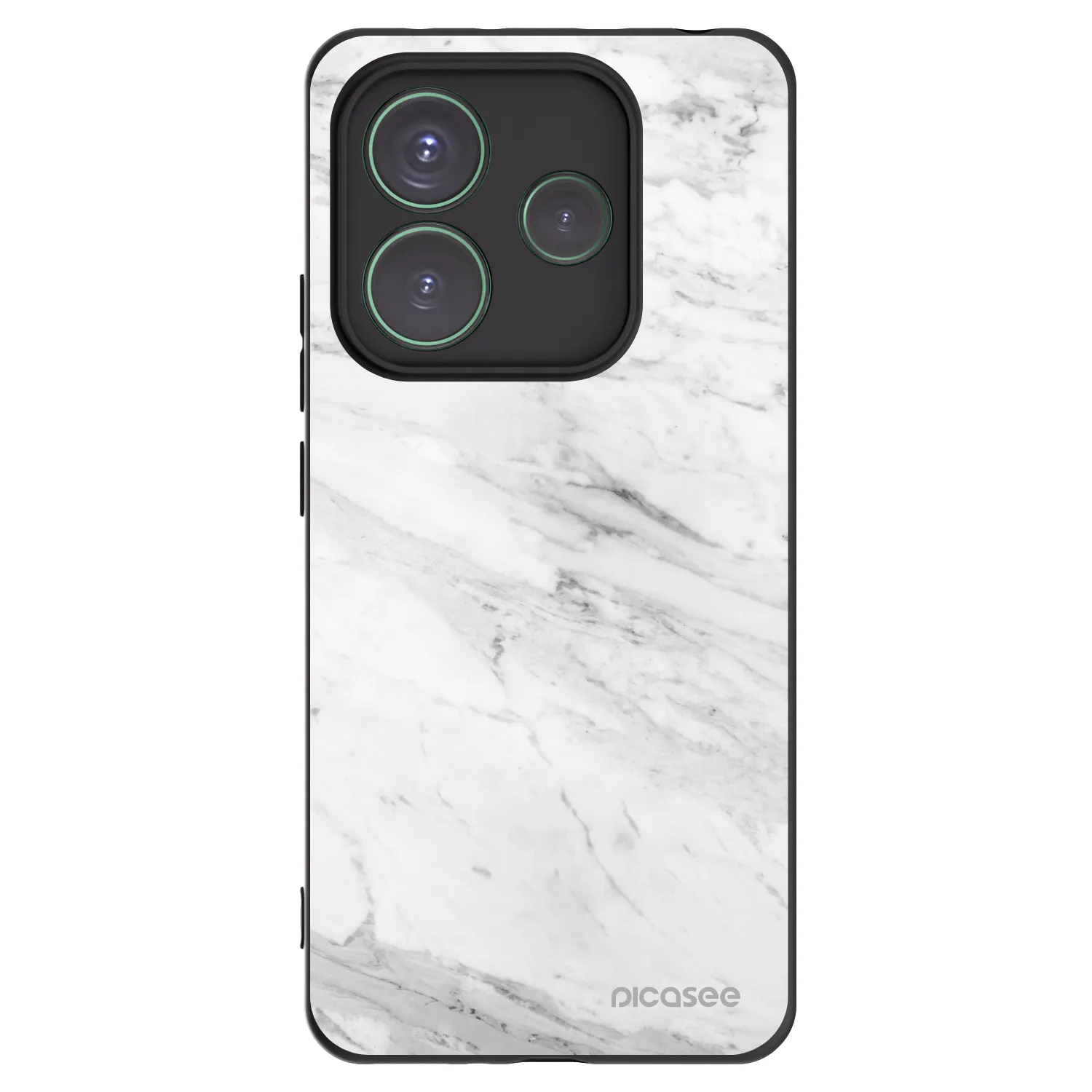 Picasee fekete szilikon tok az alábbi mobiltelefonokra Xiaomi Redmi Note 14 5G - White marble