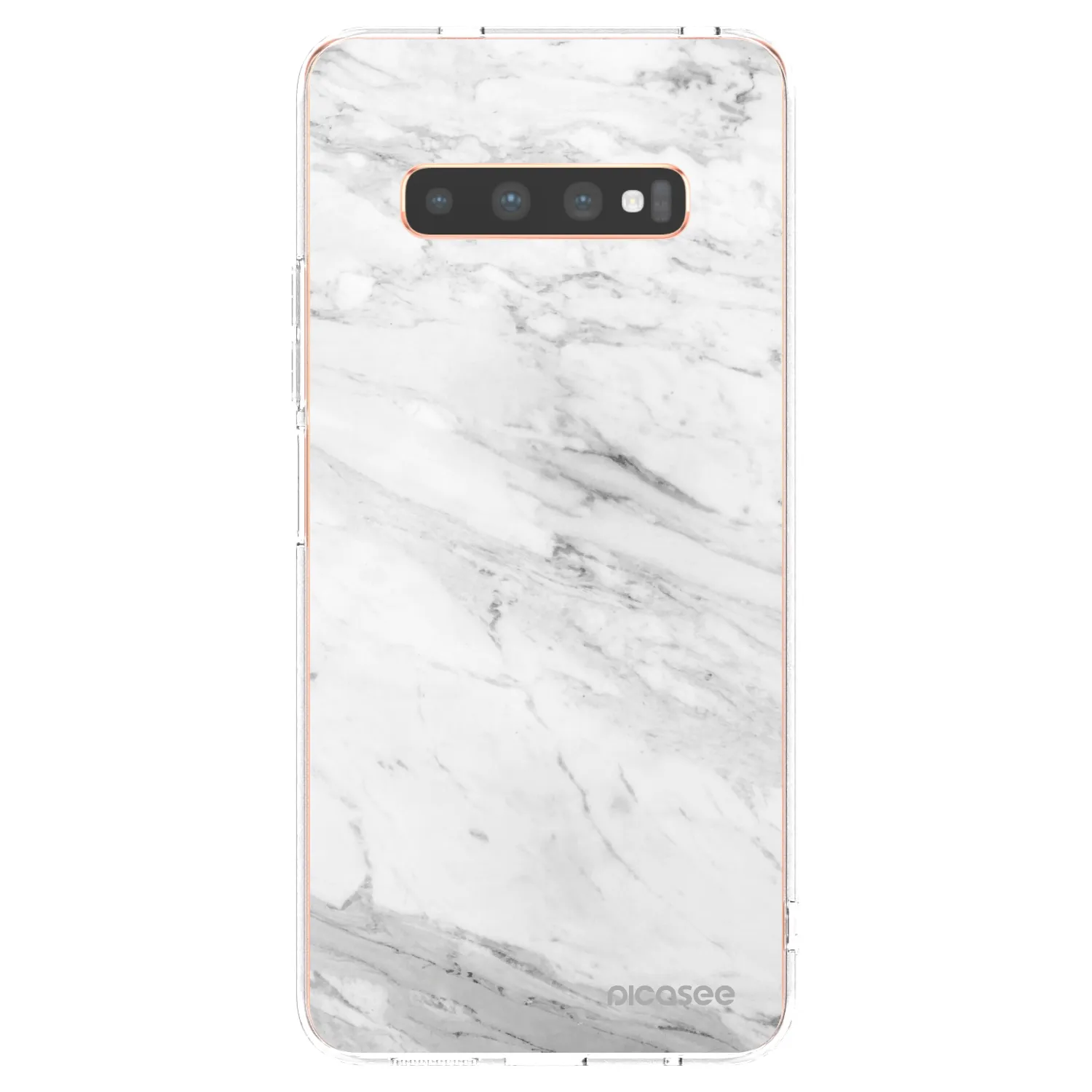 Picasee átlátszó szilikon tok az alábbi mobiltelefonokra Samsung Galaxy S10 Plus G975 - White marble