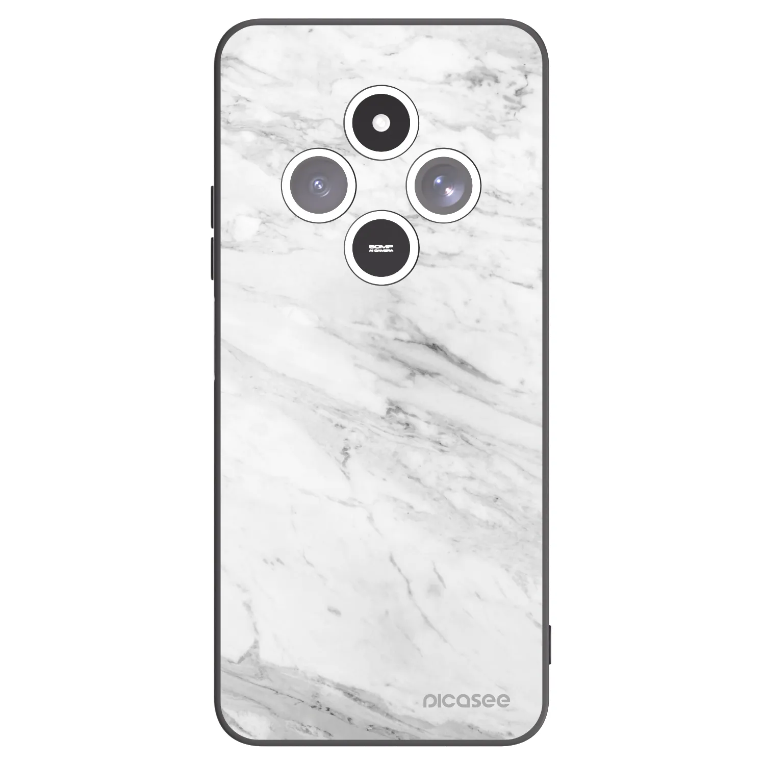 Picasee fekete szilikon tok az alábbi mobiltelefonokra Xiaomi Redmi 14C - White marble