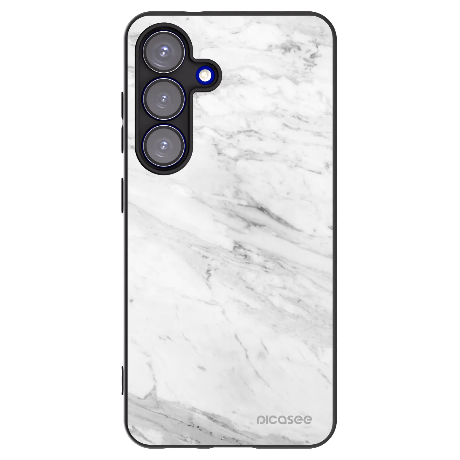 Picasee fekete szilikon tok az alábbi mobiltelefonokra Samsung Galaxy S25 5G - White marble