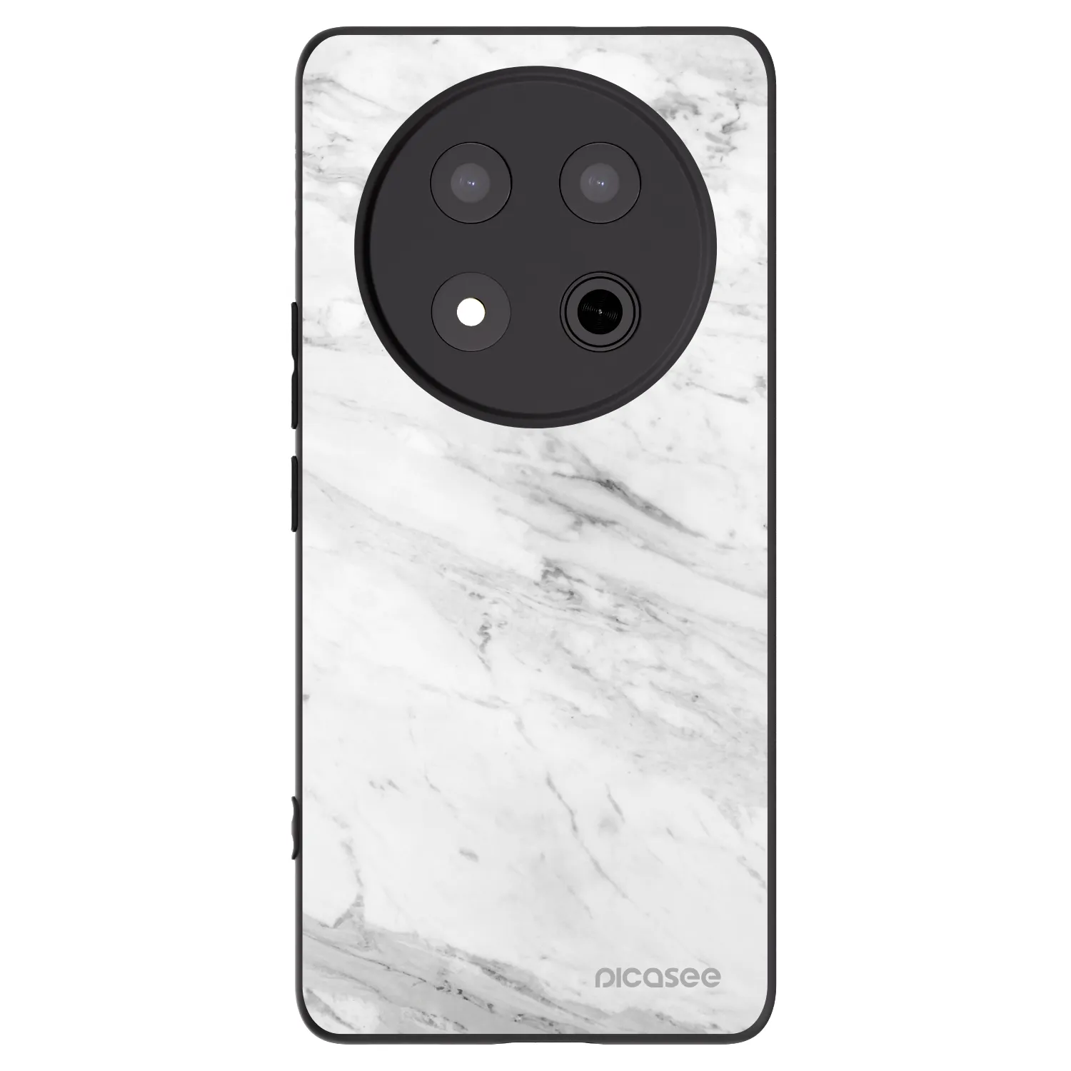 Picasee fekete szilikon tok az alábbi mobiltelefonokra Honor Magic7 Lite 5G - White marble