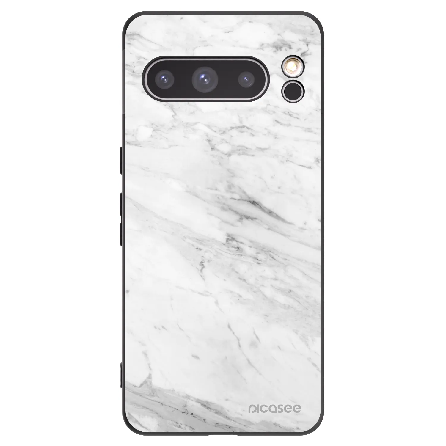 Picasee fekete szilikon tok az alábbi mobiltelefonokra Google Pixel 8 Pro - White marble