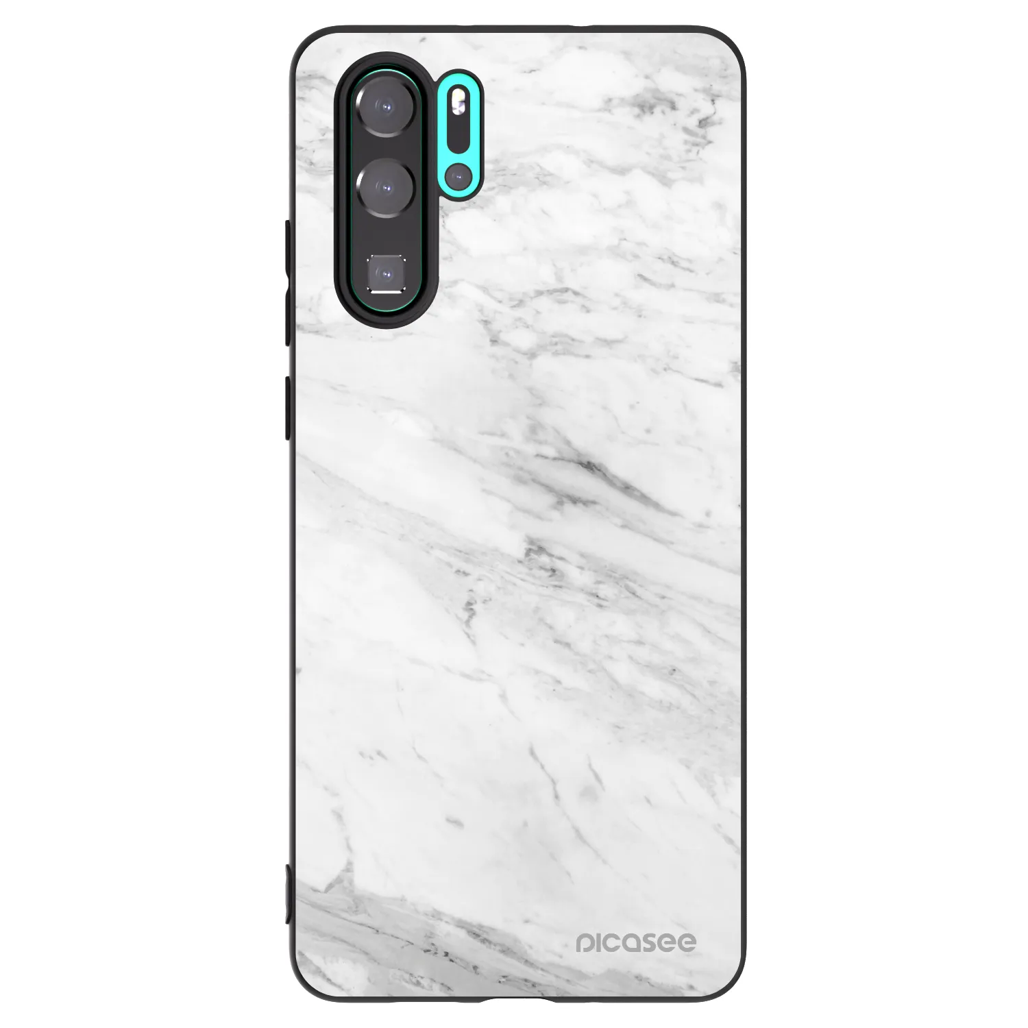 Picasee fekete szilikon tok az alábbi mobiltelefonokra Huawei P30 Pro - White marble