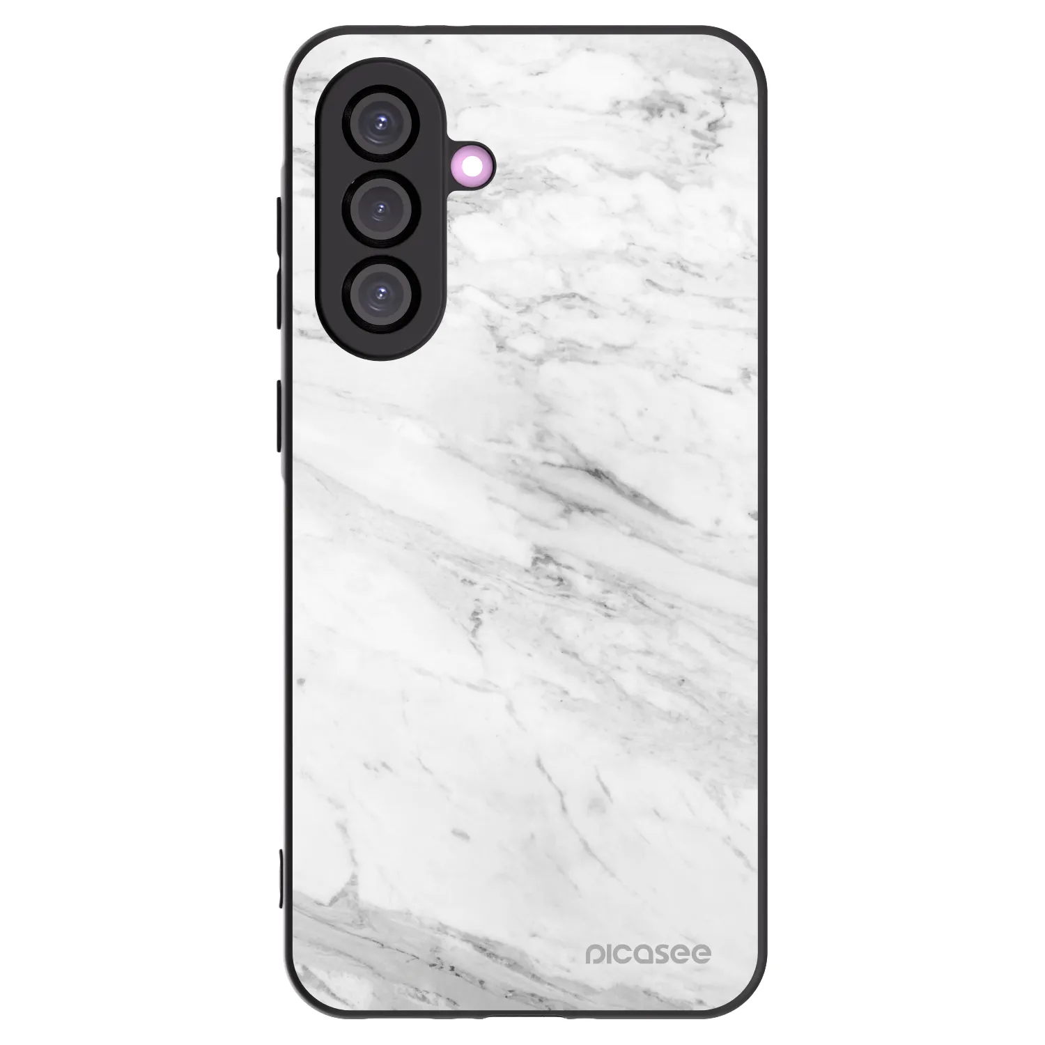 Picasee fekete szilikon tok az alábbi mobiltelefonokra Samsung Galaxy A56 5G A566B - White marble