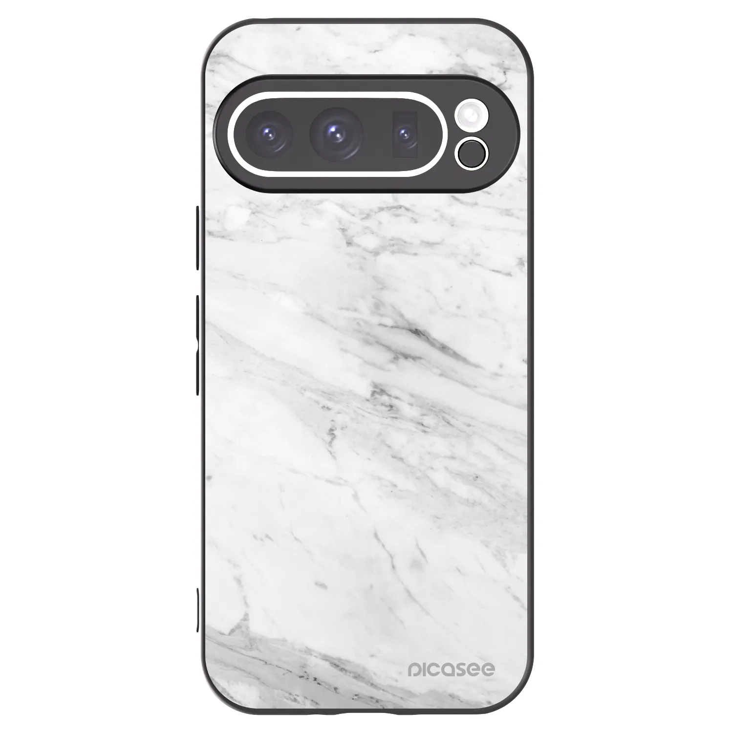 Picasee fekete szilikon tok az alábbi mobiltelefonokra Google Pixel 9 Pro - White marble