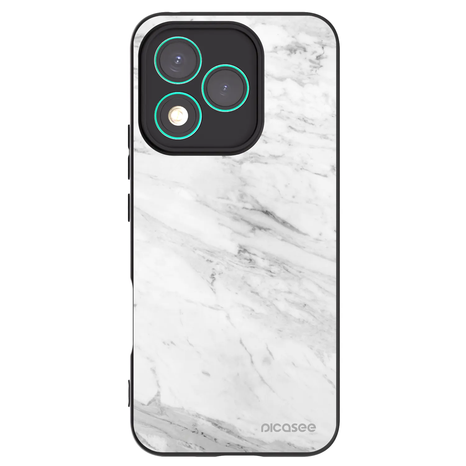 Picasee fekete szilikon tok az alábbi mobiltelefonokra Honor 400 Lite 5G - White marble
