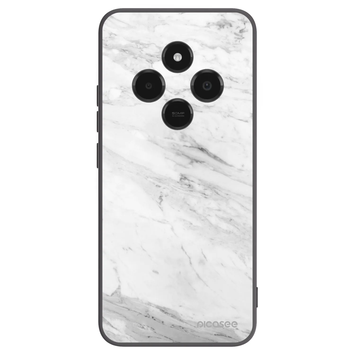 Picasee fekete szilikon tok az alábbi mobiltelefonokra Xiaomi Poco C75 - White marble