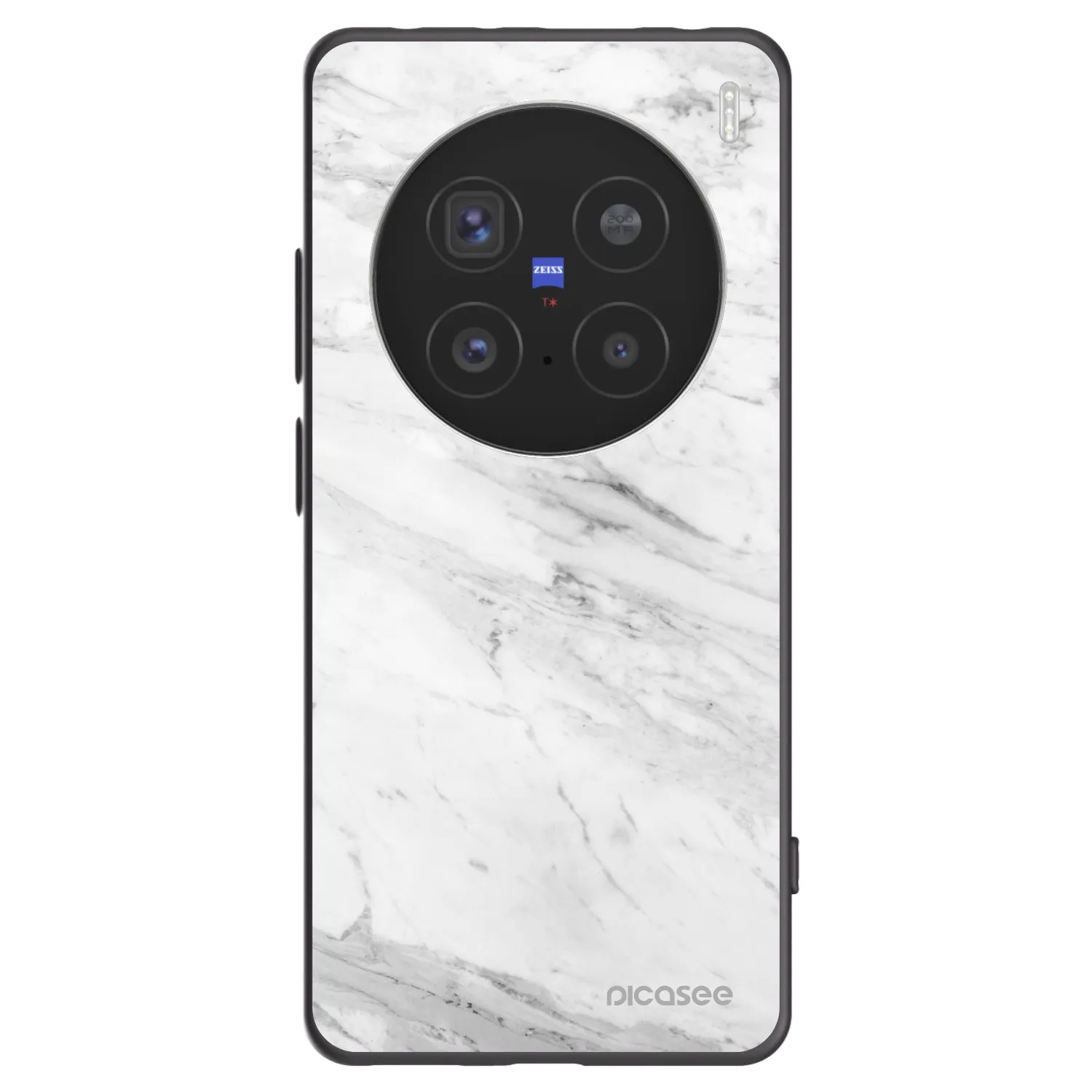 Picasee fekete szilikon tok az alábbi mobiltelefonokra Vivo X200 Pro - White marble