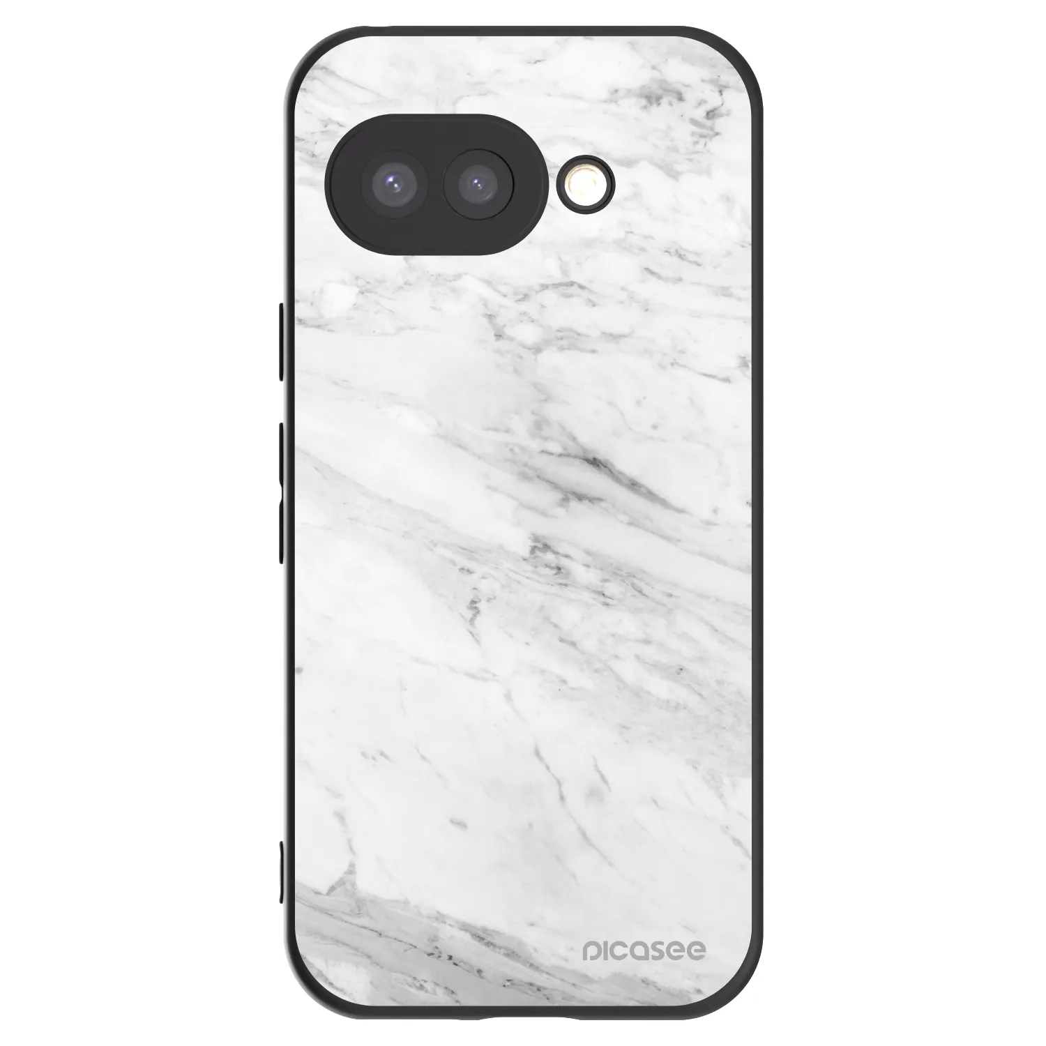 Picasee fekete szilikon tok az alábbi mobiltelefonokra Google Pixel 9a - White marble