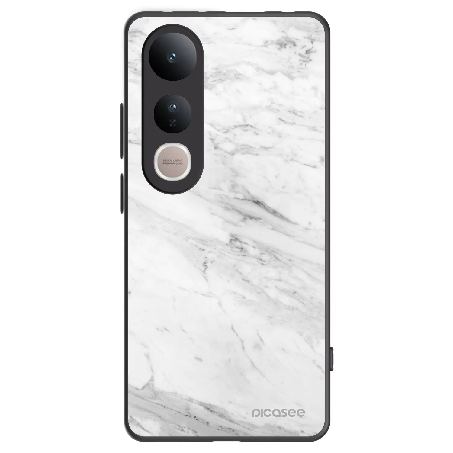 Picasee fekete szilikon tok az alábbi mobiltelefonokra Vivo V50 Lite 5G - White marble