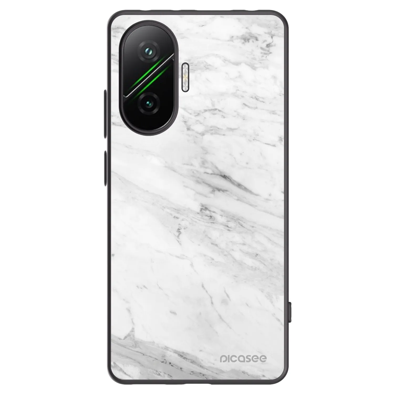 Picasee fekete szilikon tok az alábbi mobiltelefonokra Xiaomi Poco F7 5G - White marble