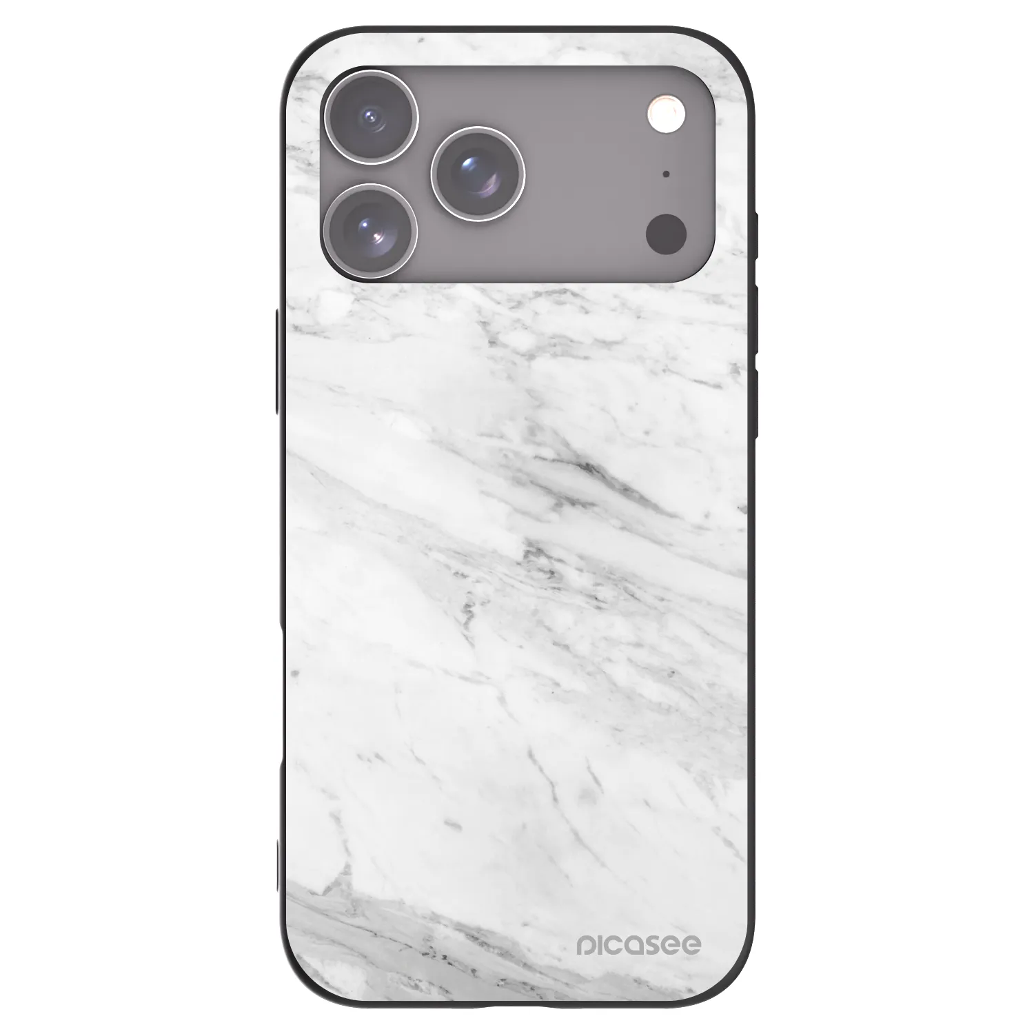 Picasee fekete szilikon tok az alábbi mobiltelefonokra Apple iPhone 17 Pro Max - White marble