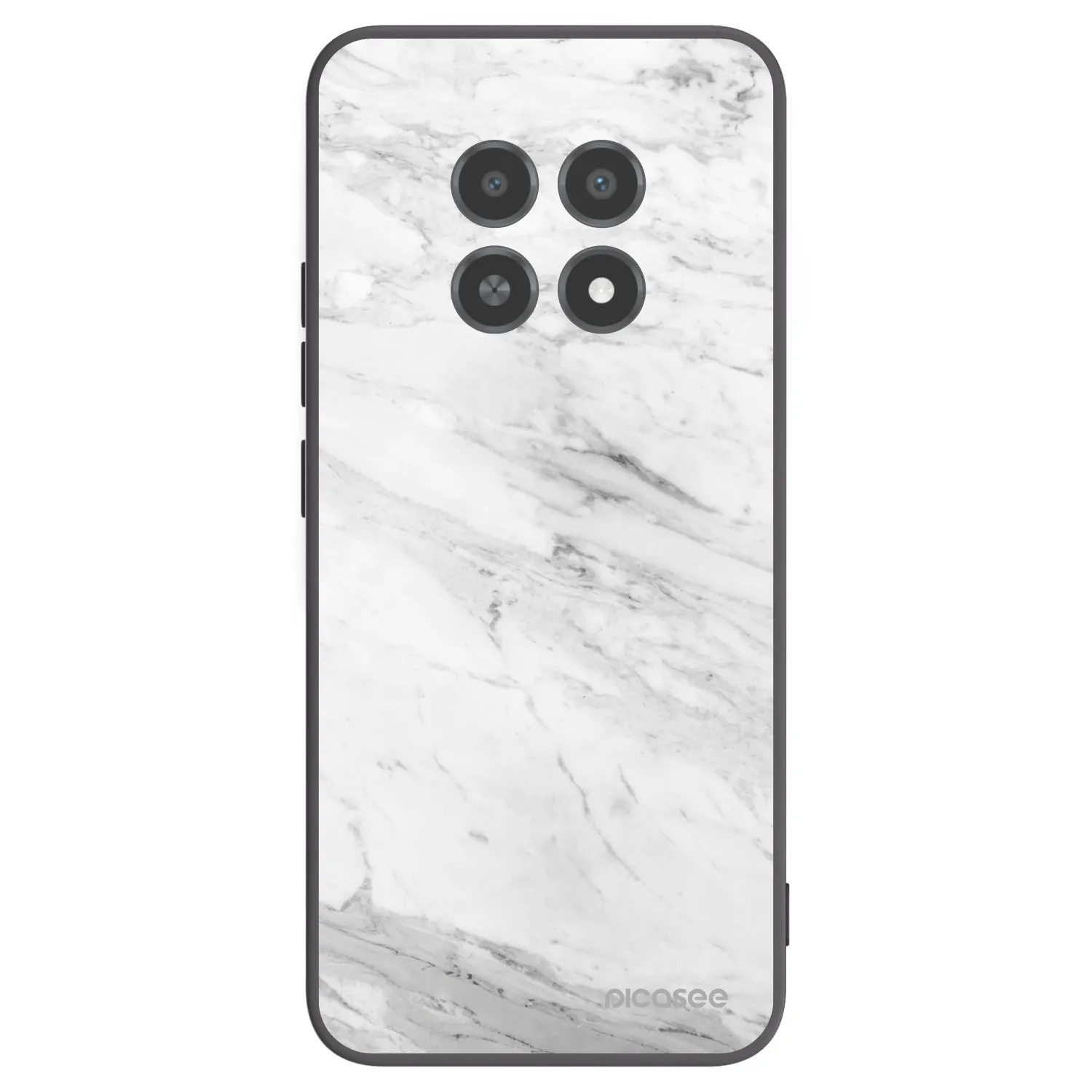 Picasee fekete szilikon tok az alábbi mobiltelefonokra Realme 12X - White marble