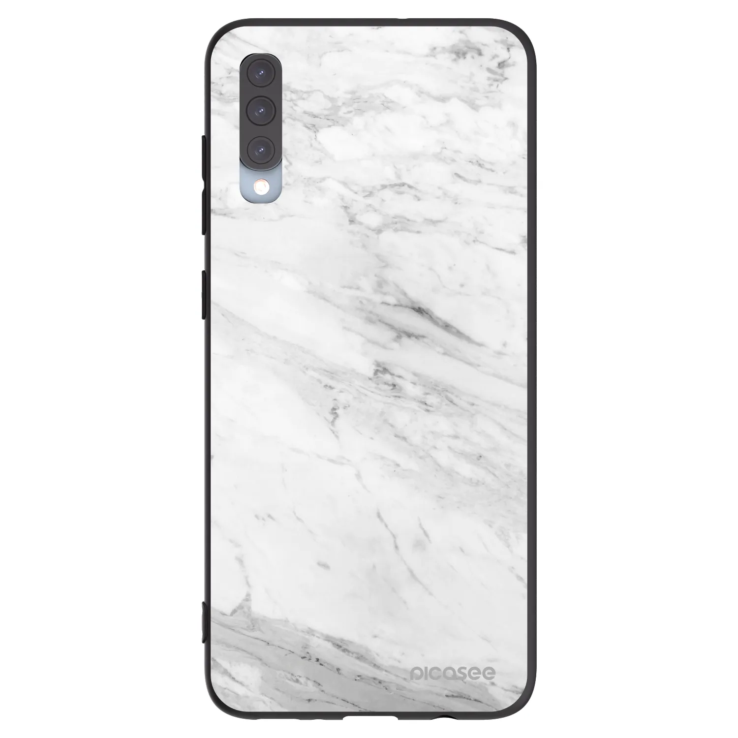 Picasee fekete szilikon tok az alábbi mobiltelefonokra Samsung Galaxy A70 A705F - White marble