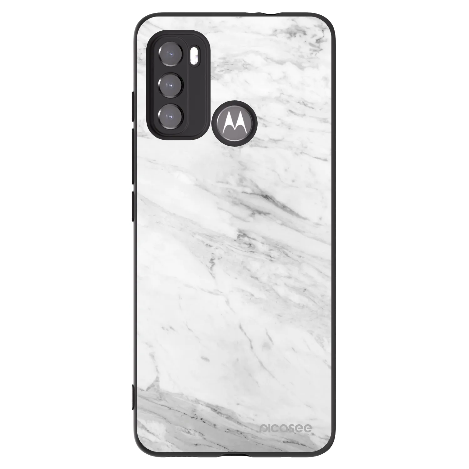 Picasee fekete szilikon tok az alábbi mobiltelefonokra Motorola Edge 60 5G - White marble