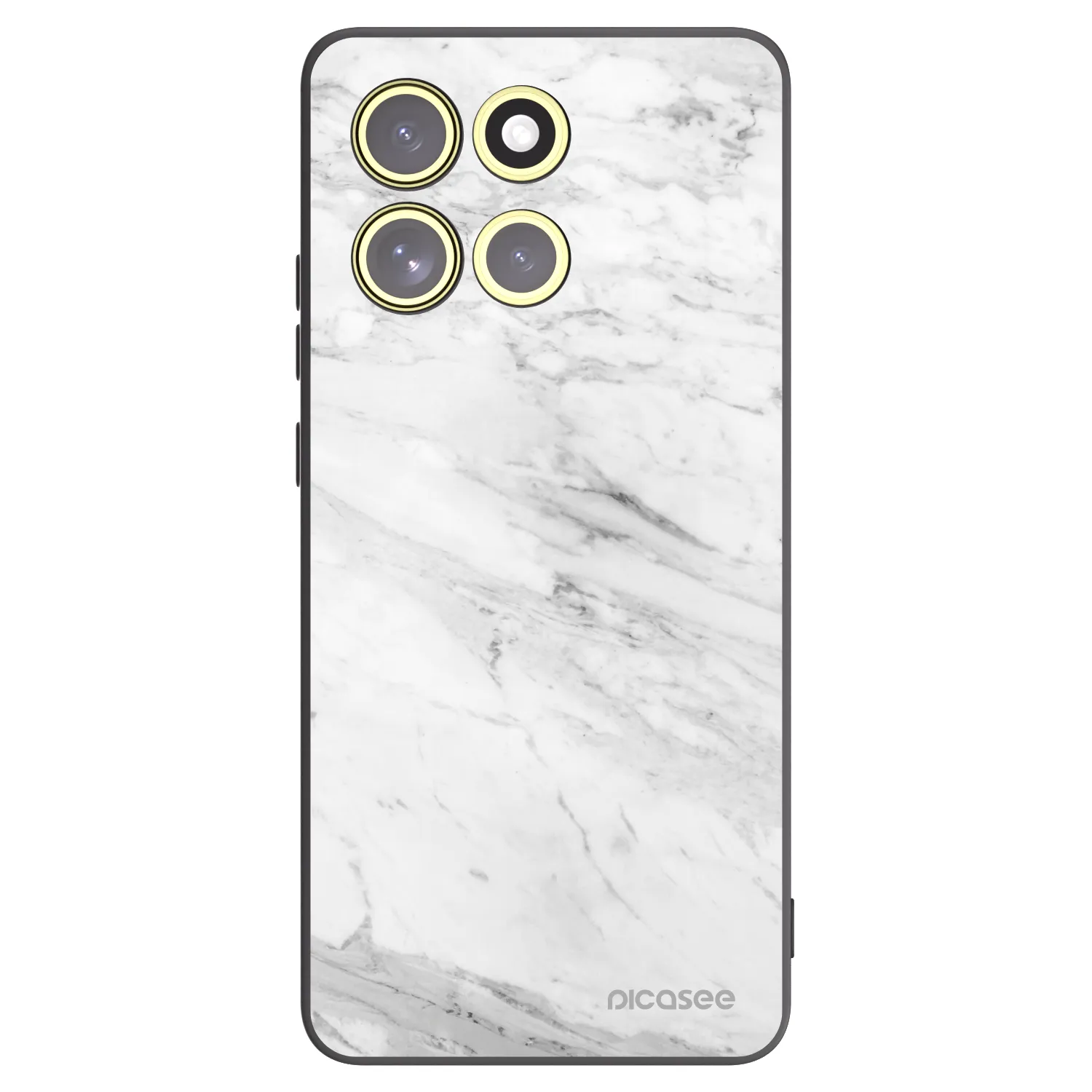 Picasee fekete szilikon tok az alábbi mobiltelefonokra Motorola Moto G86 5G - White marble