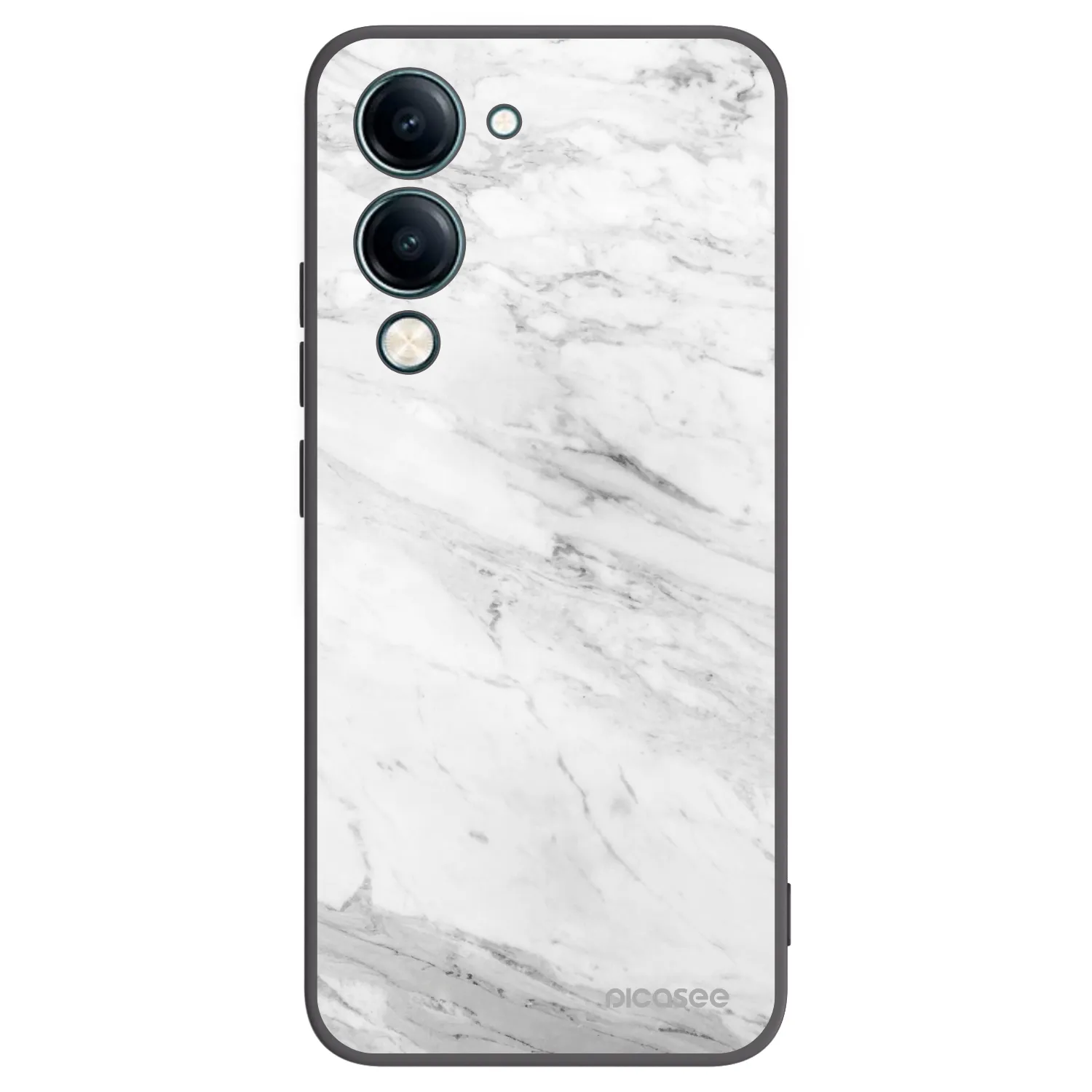 Picasee fekete szilikon tok az alábbi mobiltelefonokra Vivo Y29s 5G - White marble