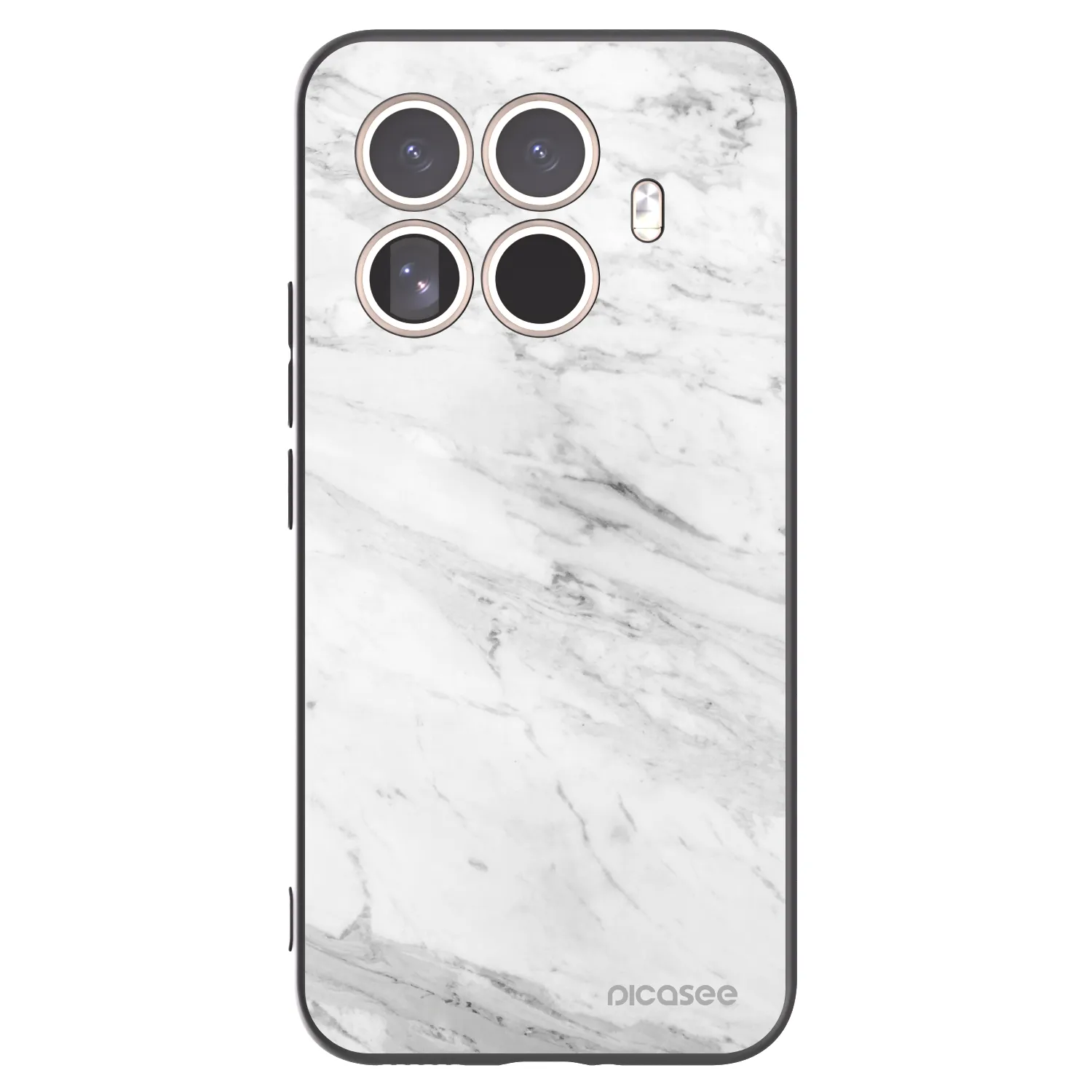 Picasee fekete szilikon tok az alábbi mobiltelefonokra Xiaomi 15T Pro - White marble