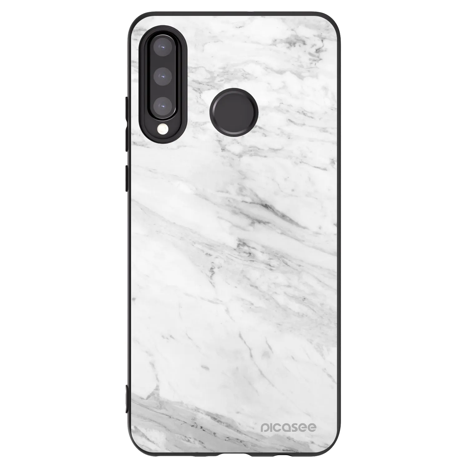 Picasee fekete szilikon tok az alábbi mobiltelefonokra Huawei P30 Lite - White marble