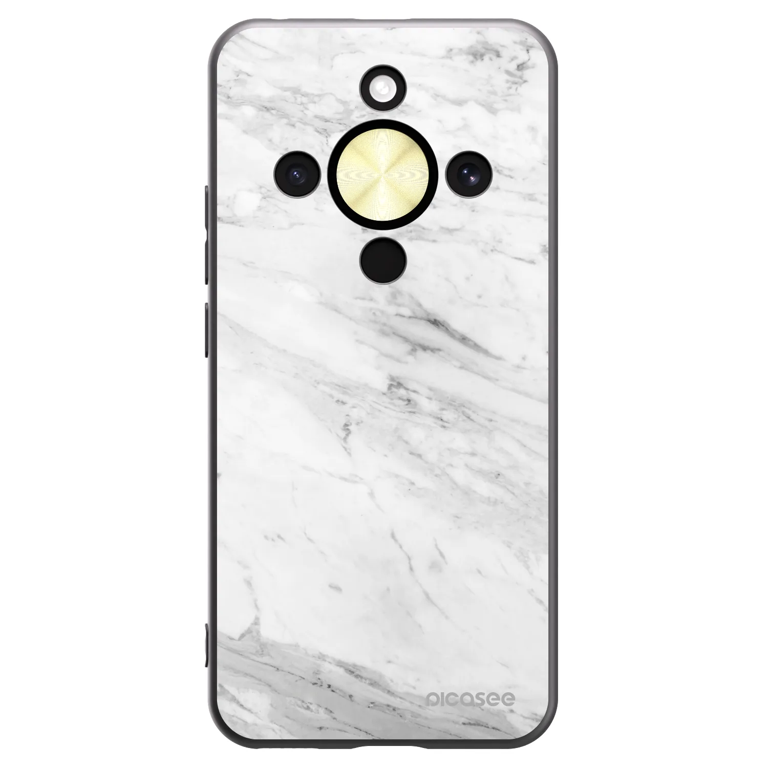 Picasee fekete szilikon tok az alábbi mobiltelefonokra Honor Magic8 Lite 5G - White marble