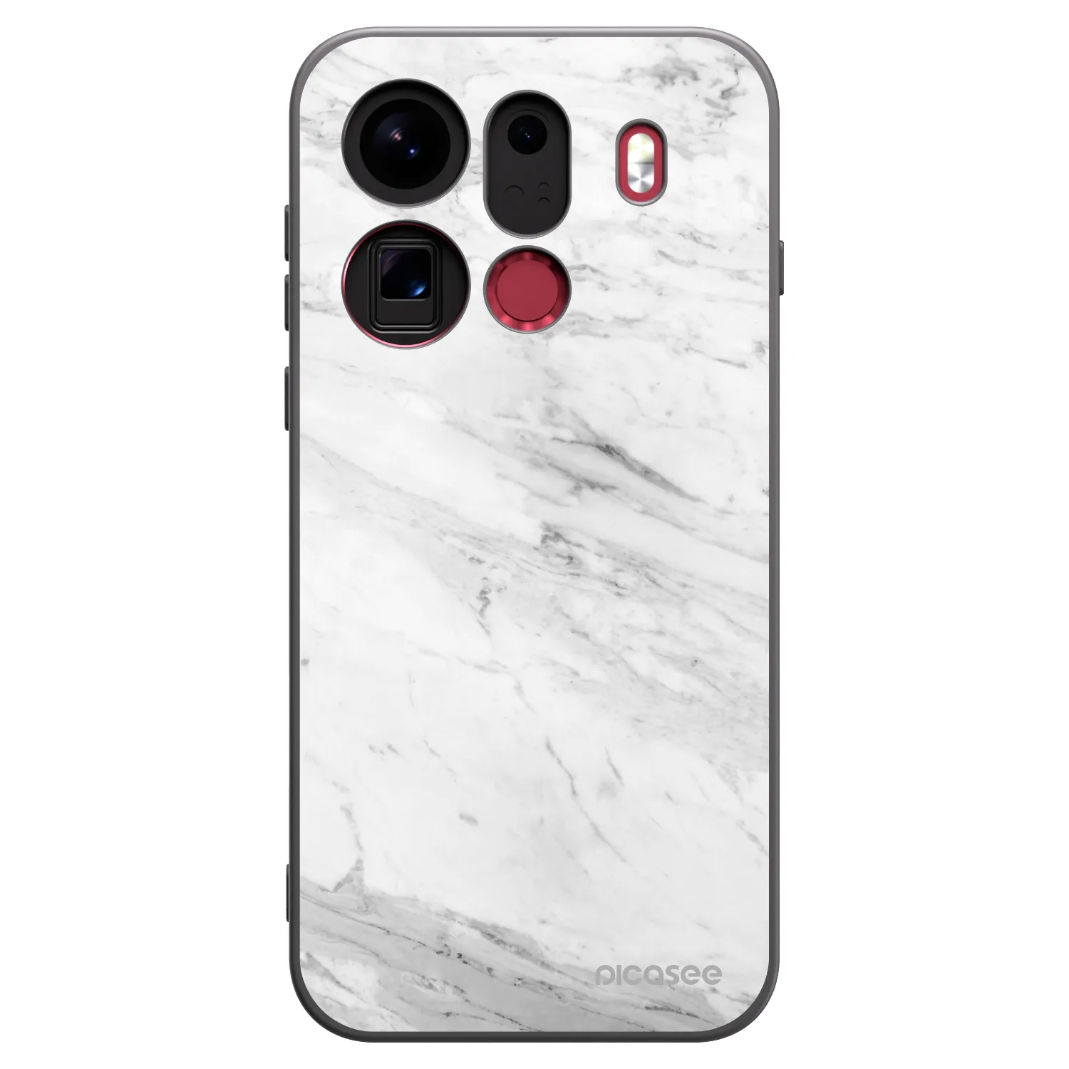 Picasee fekete szilikon tok az alábbi mobiltelefonokra OPPO Find X9 Pro - White marble